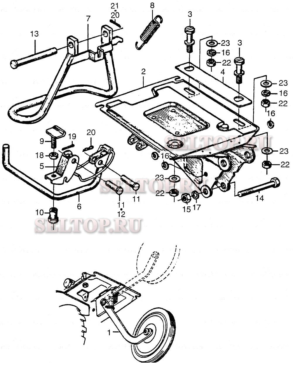 Рама двигателя, передние колеса для Honda F28 A