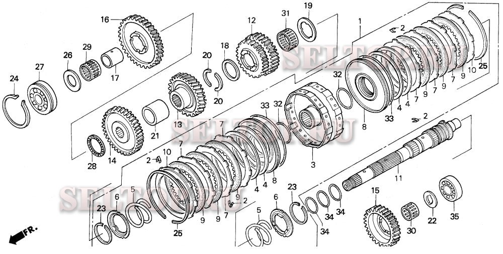 Главный вал для Honda H6522 A4