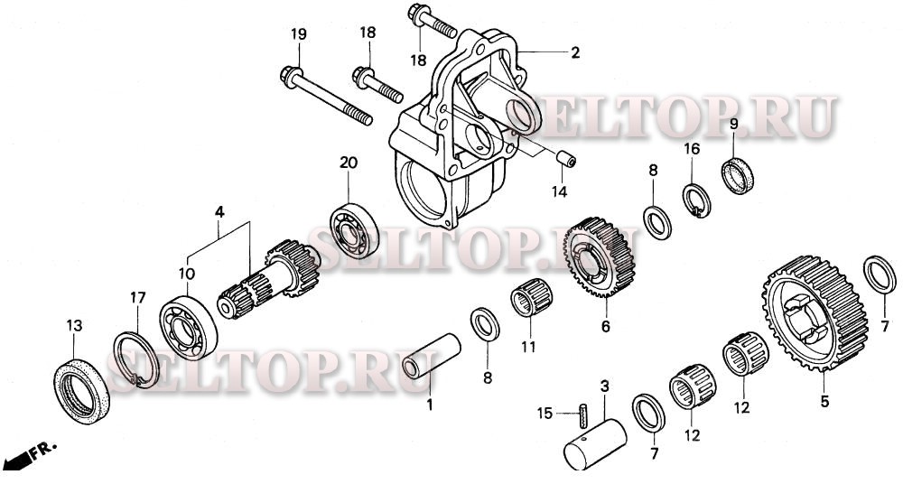 Middle p.t.o. gear для Honda H6522 A4