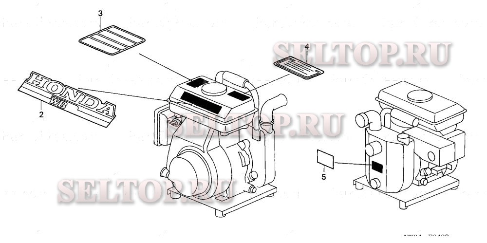 Этикетки (рама) для Honda WB15 C/A