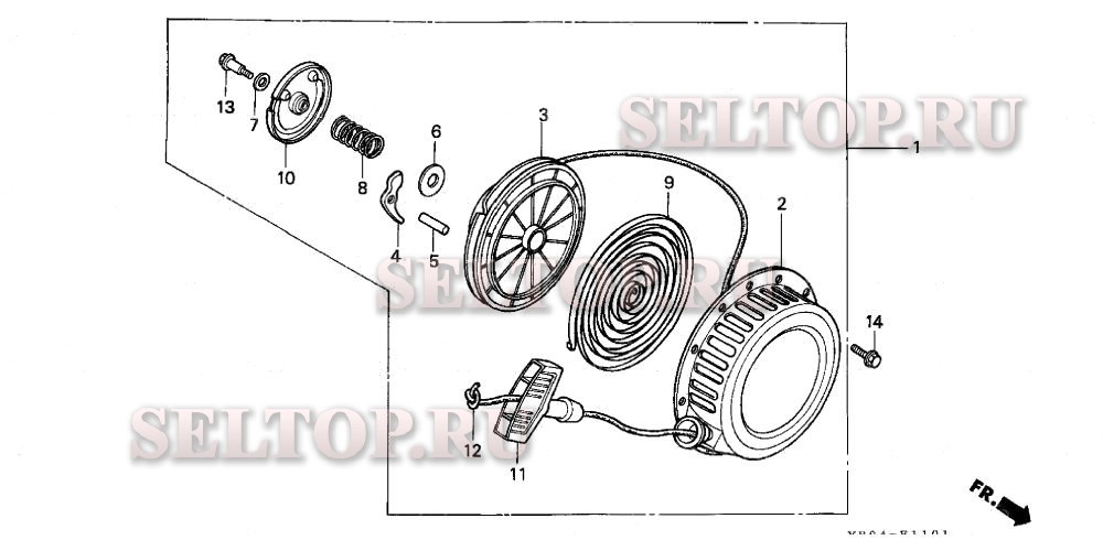 Wb15 ручной стартер (1) для Honda WB15 C/A