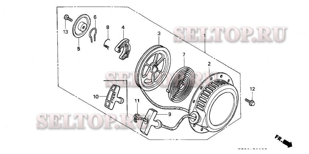 Wb15 ручной стартер (2) для Honda WB15 C/A