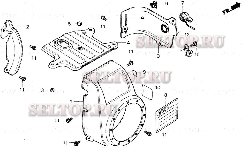 Кожух вентилятора для Honda WB20T DRA