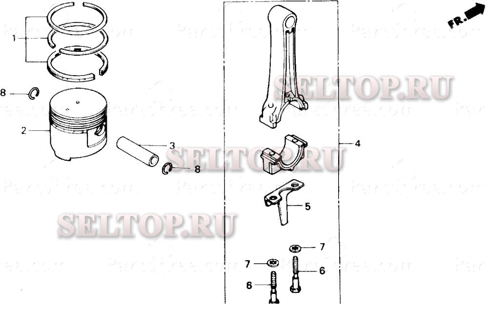 Поршень для Honda WB20T DRA