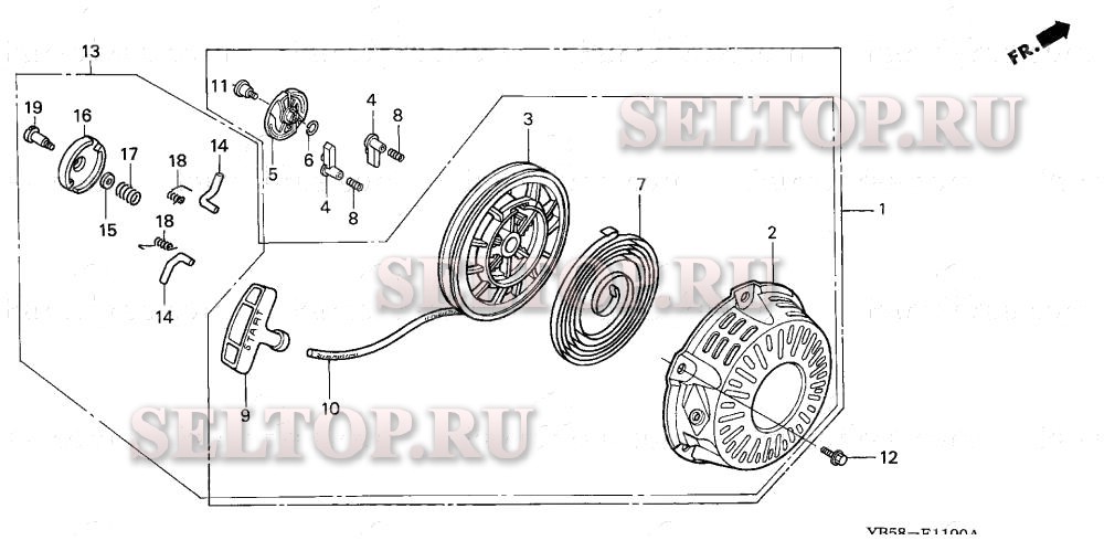 Ручной стартер для Honda WB20XK1 AC1