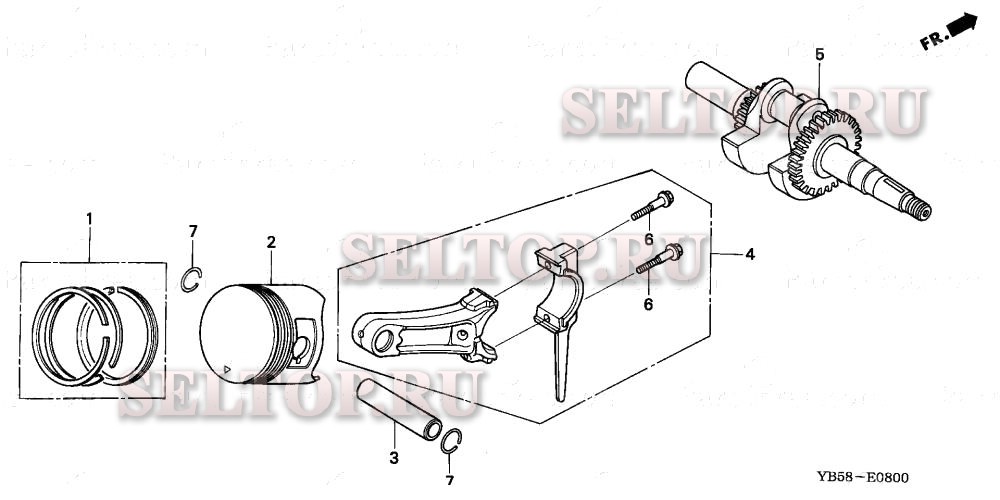 Поршень, коленвал для Honda WB20XK1 C1