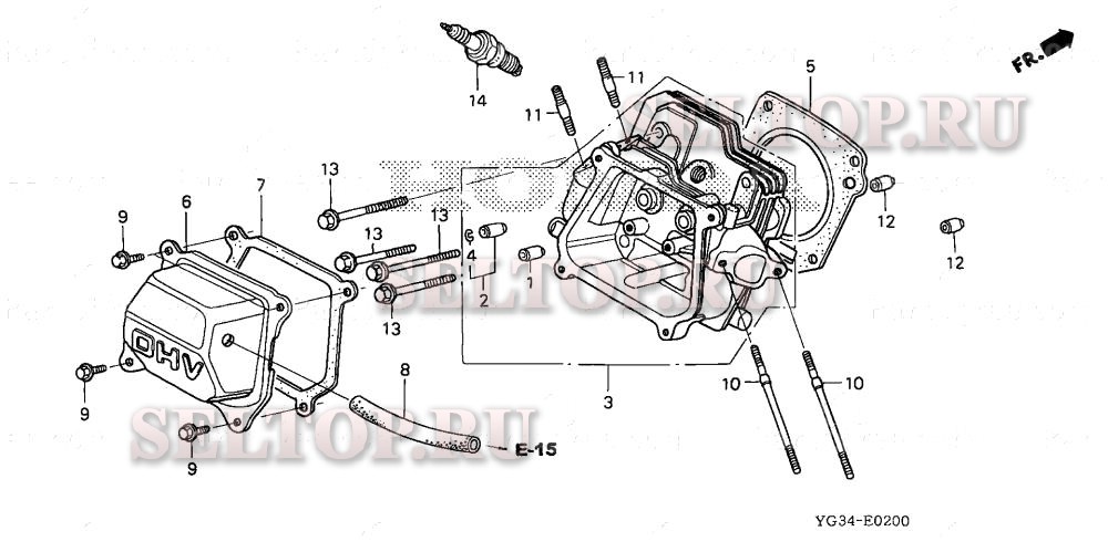 Головка цилиндра для Honda WB20XK2 A