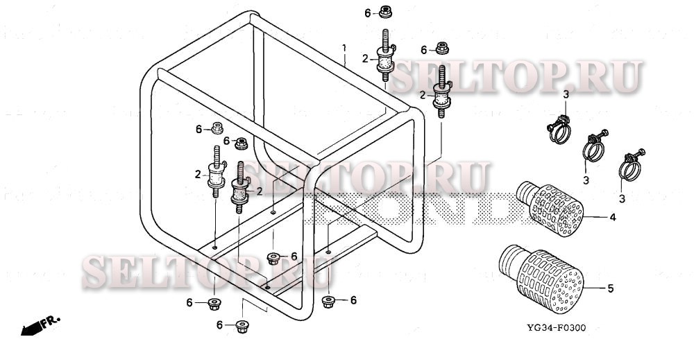 Рама, натяжное устройство для Honda WB20XK2 A