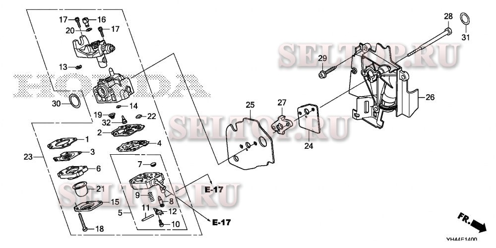 Карбюратор (wx10t) для Honda WX10T A