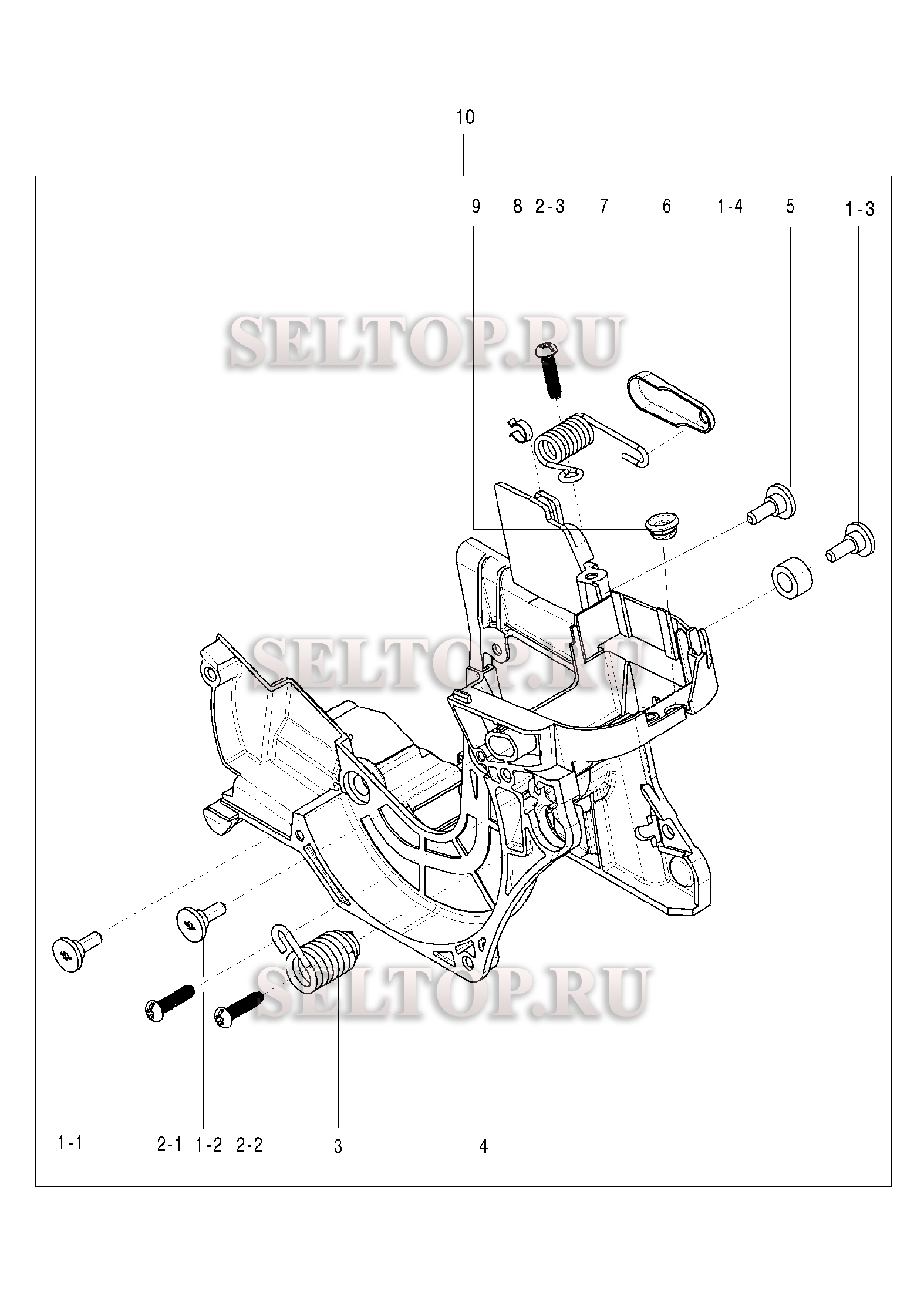 Кронштейн для бензопилы Husqvarna 120 артикул 967067901 (с 2016-06)