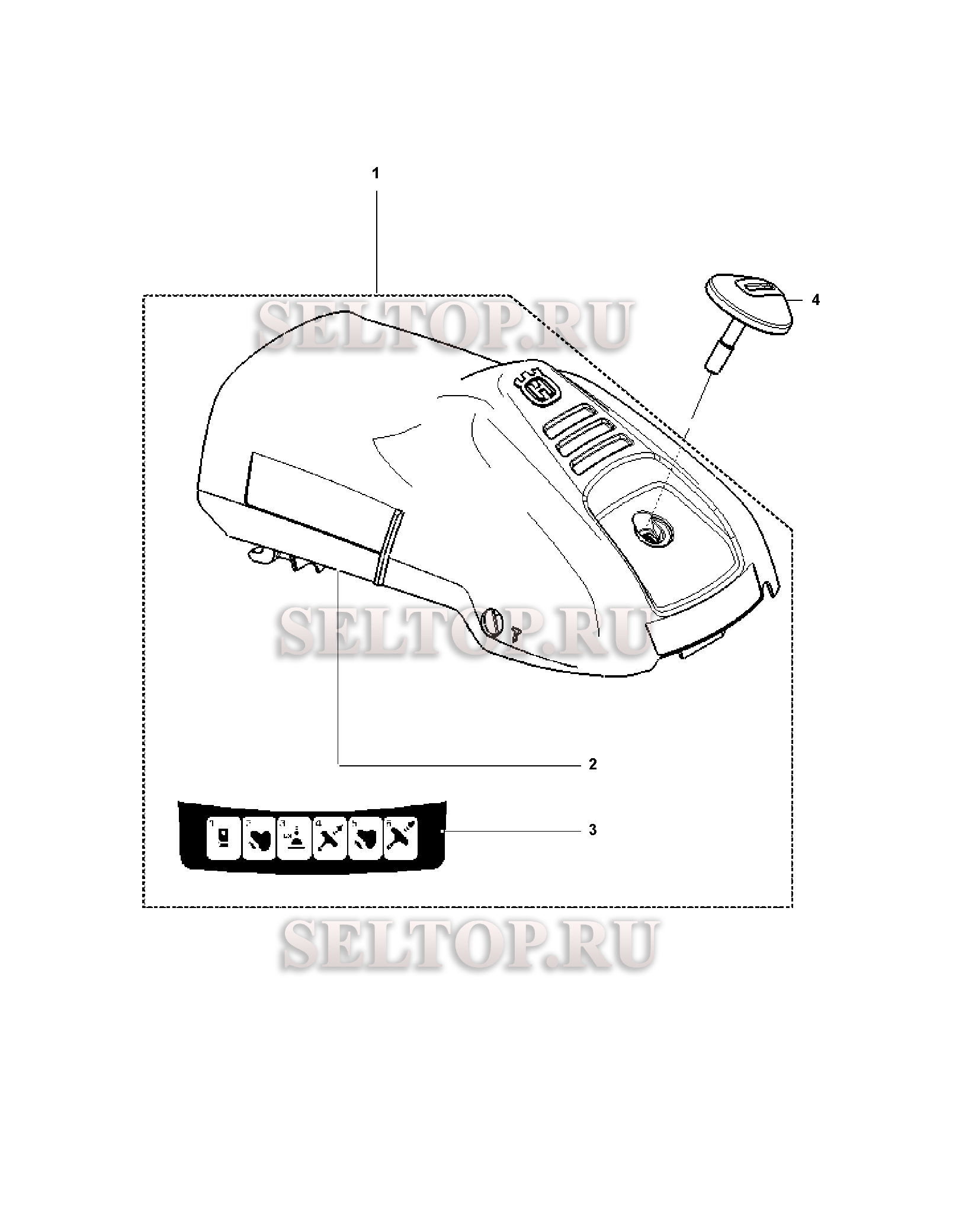 Крышка цилиндра для бензопилы Husqvarna 120 артикул 967067901 (с 2016-06)