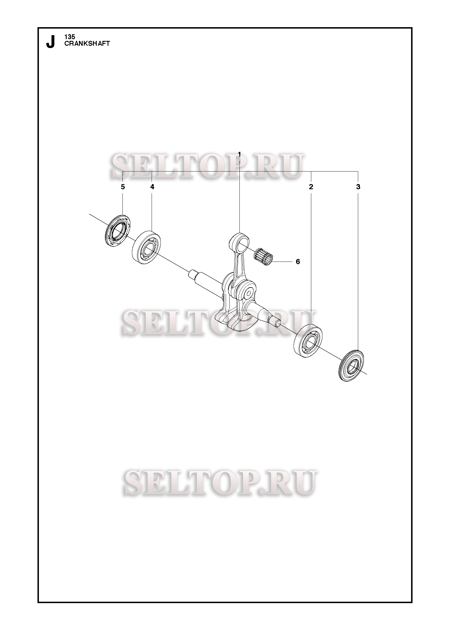 Коленвал для бензопилы Husqvarna 135 E (с 2011-08)