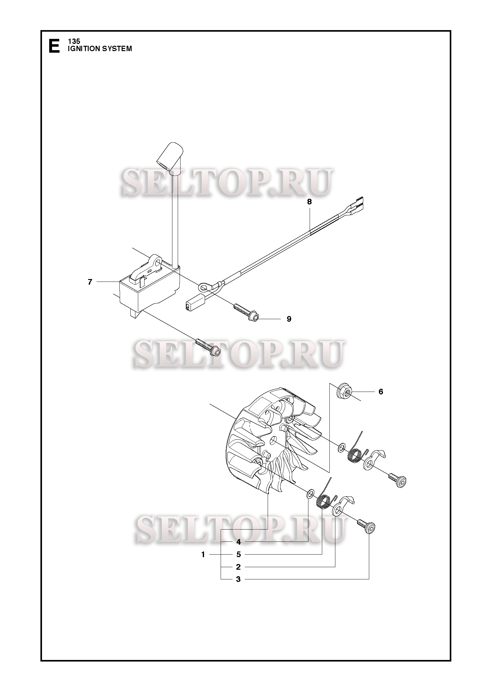 Зажигание для бензопилы Husqvarna 135 E (с 2011-08)
