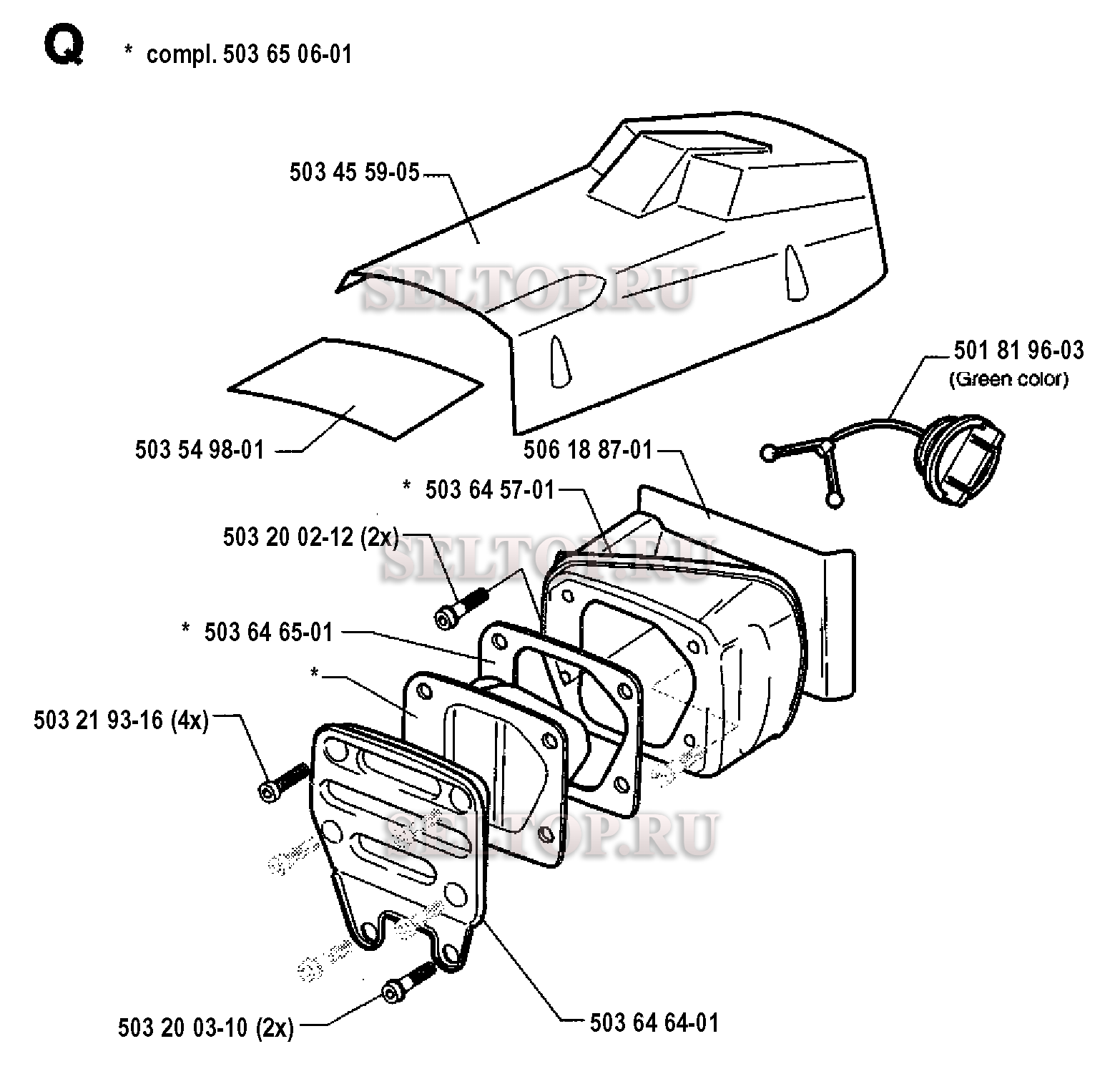 Глушитель для бензопилы Husqvarna 242 (с 1994-04)