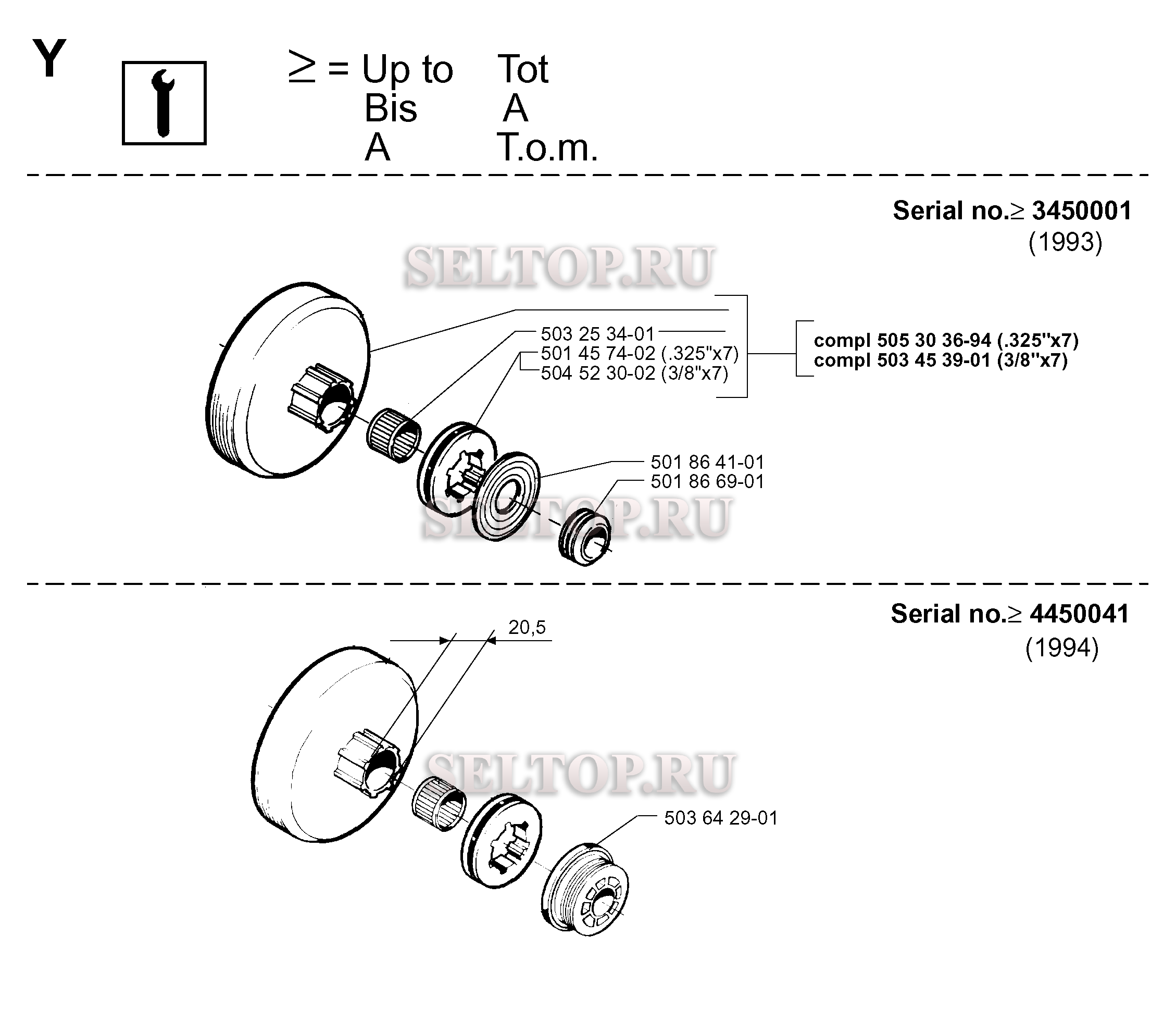 Комплект улучшения для бензопилы Husqvarna 262 XP (с 1998-04)