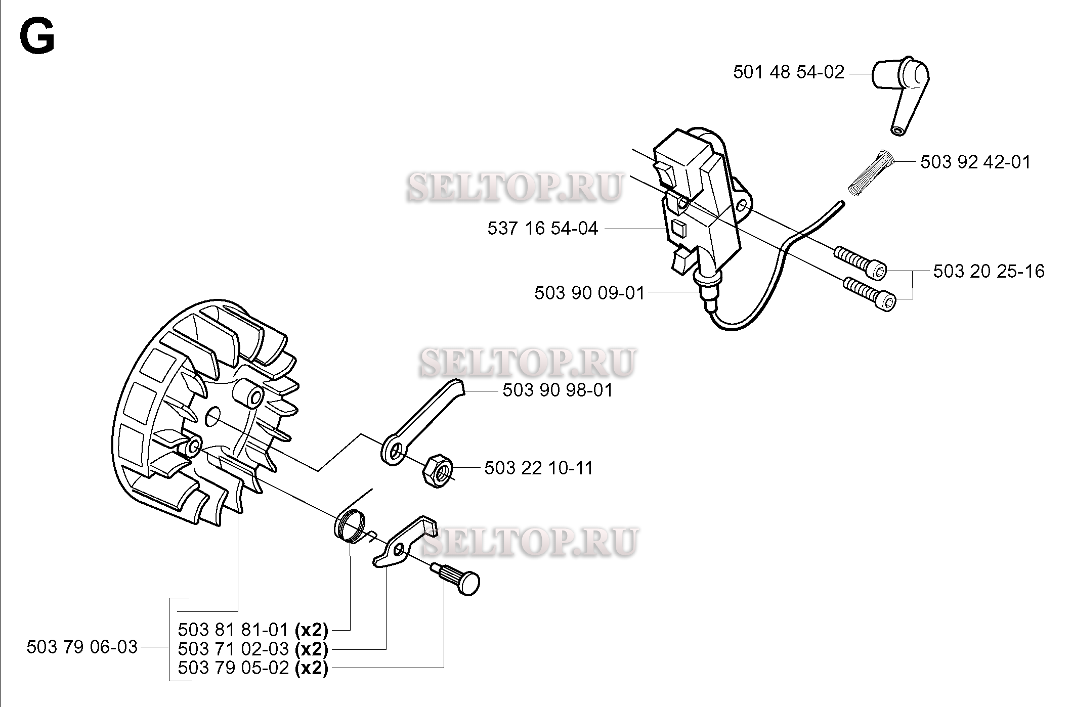 Зажигание для бензопилы Husqvarna 334 T (с 2004-01)