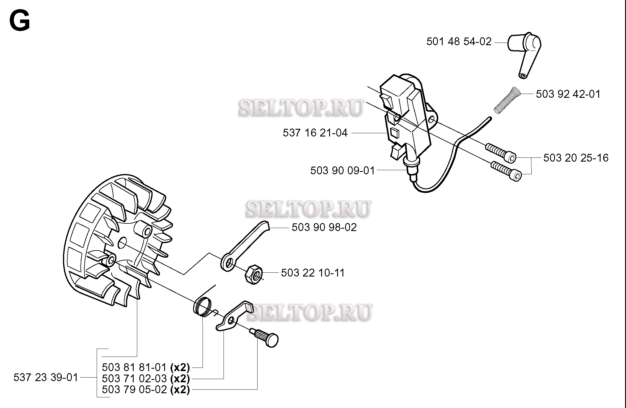 Зажигание для бензопилы Husqvarna 334 T (с 2005-03)