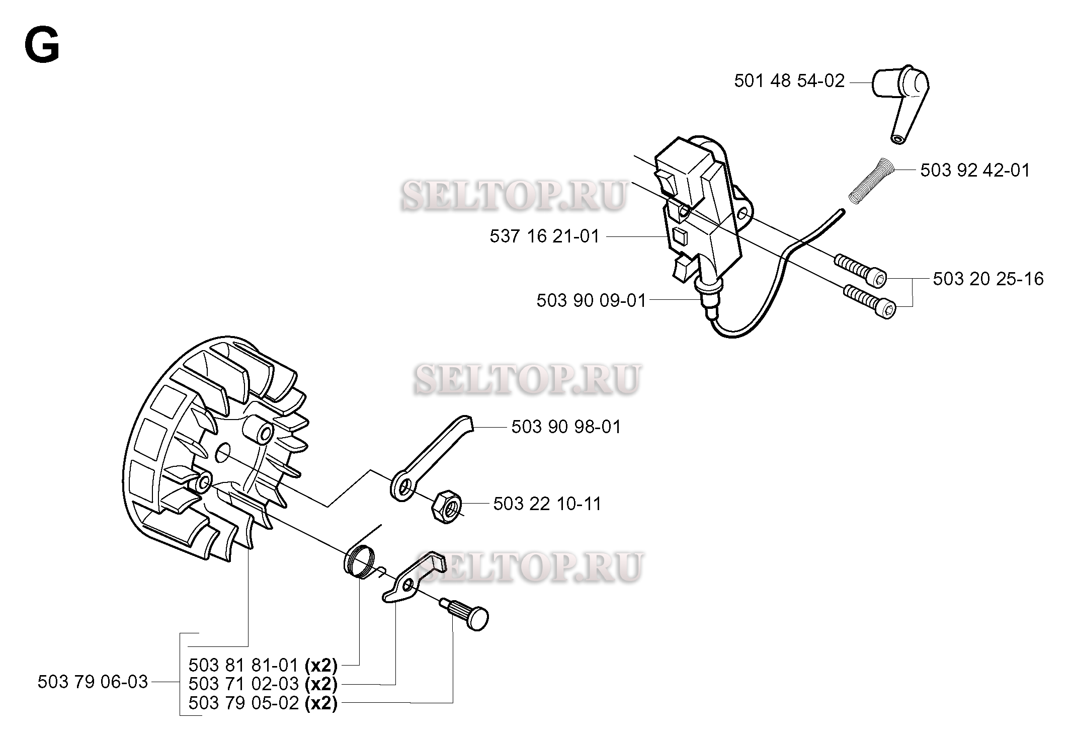 Зажигание для бензопилы Husqvarna 338 XPT (с 2003-11)