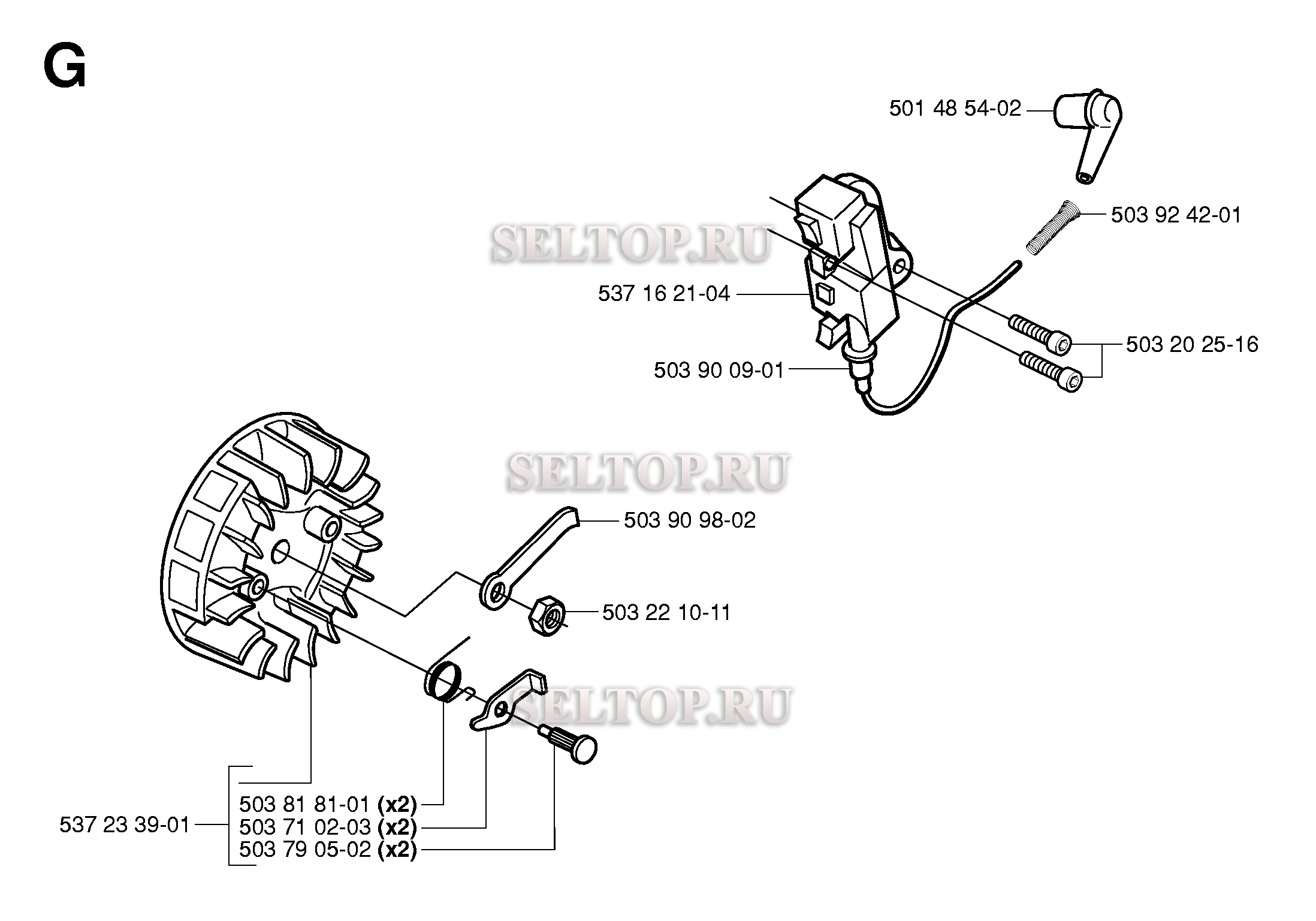 Зажигание для бензопилы Husqvarna 338 XPT (с 2005-03)