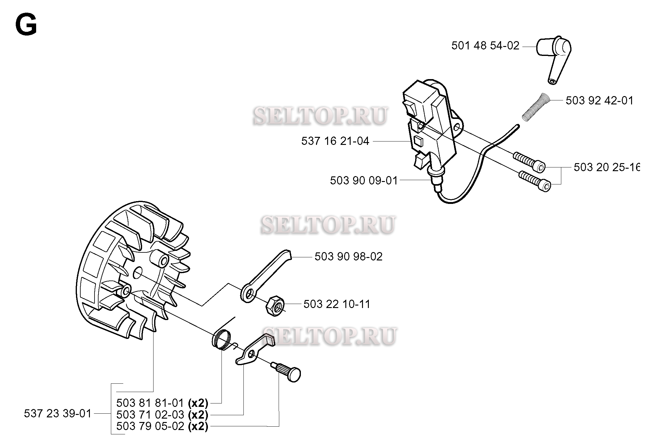Зажигание для бензопилы Husqvarna 339 XP (с 2005-03)