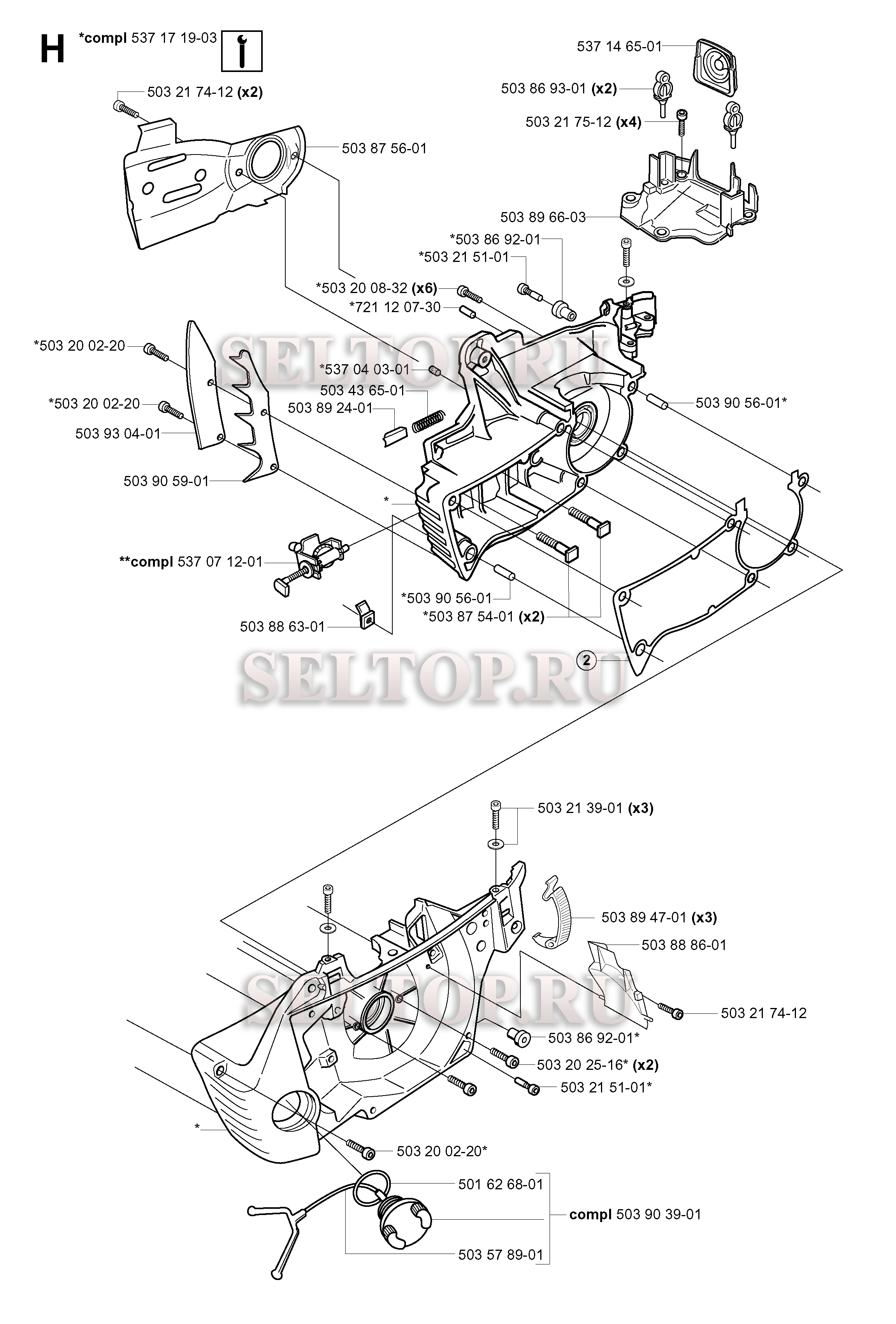 Картер для бензопилы Husqvarna 346 XP (с 2004-03)