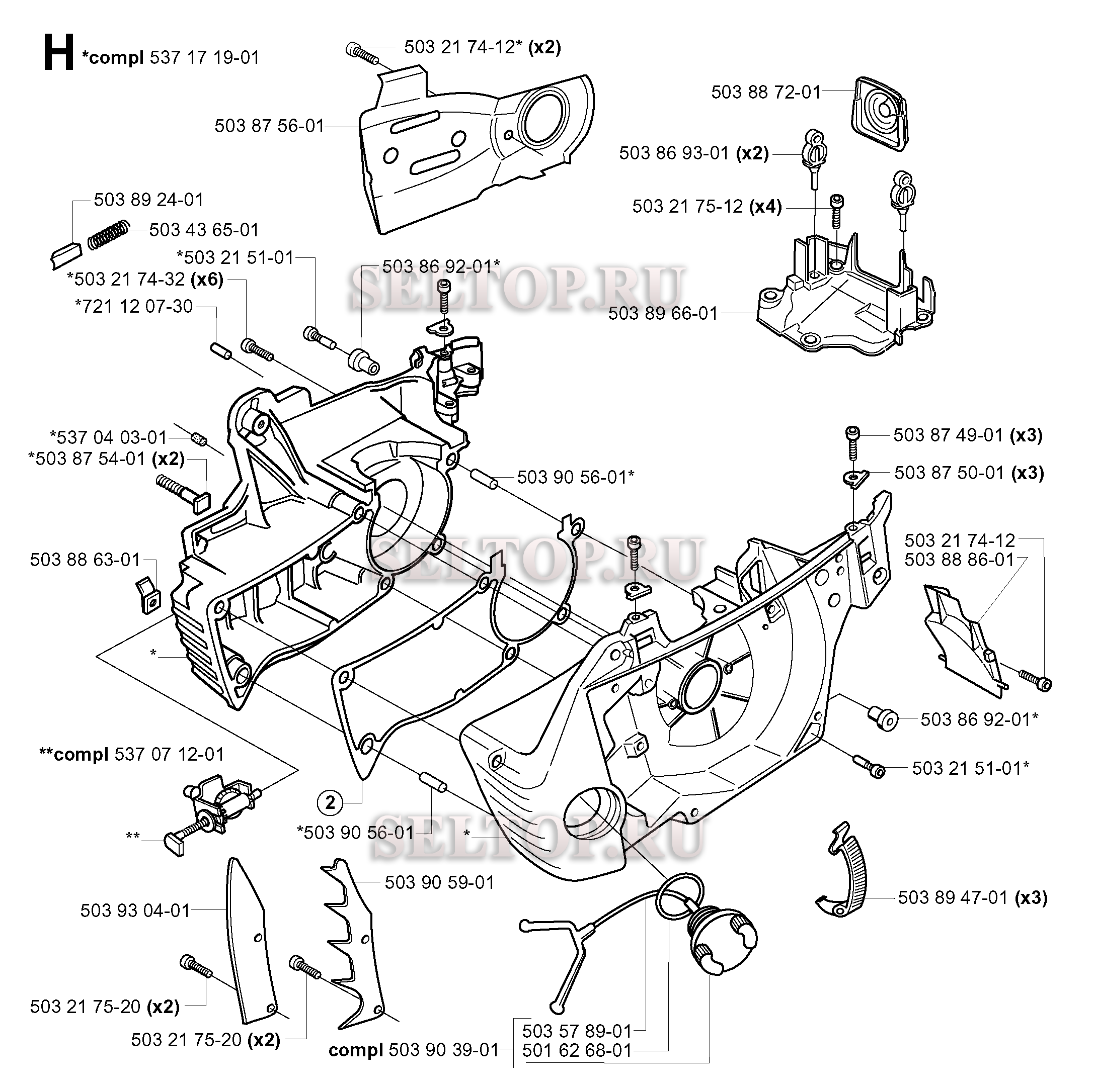 Картер для бензопилы Husqvarna 351 EPA (с 2001-06)