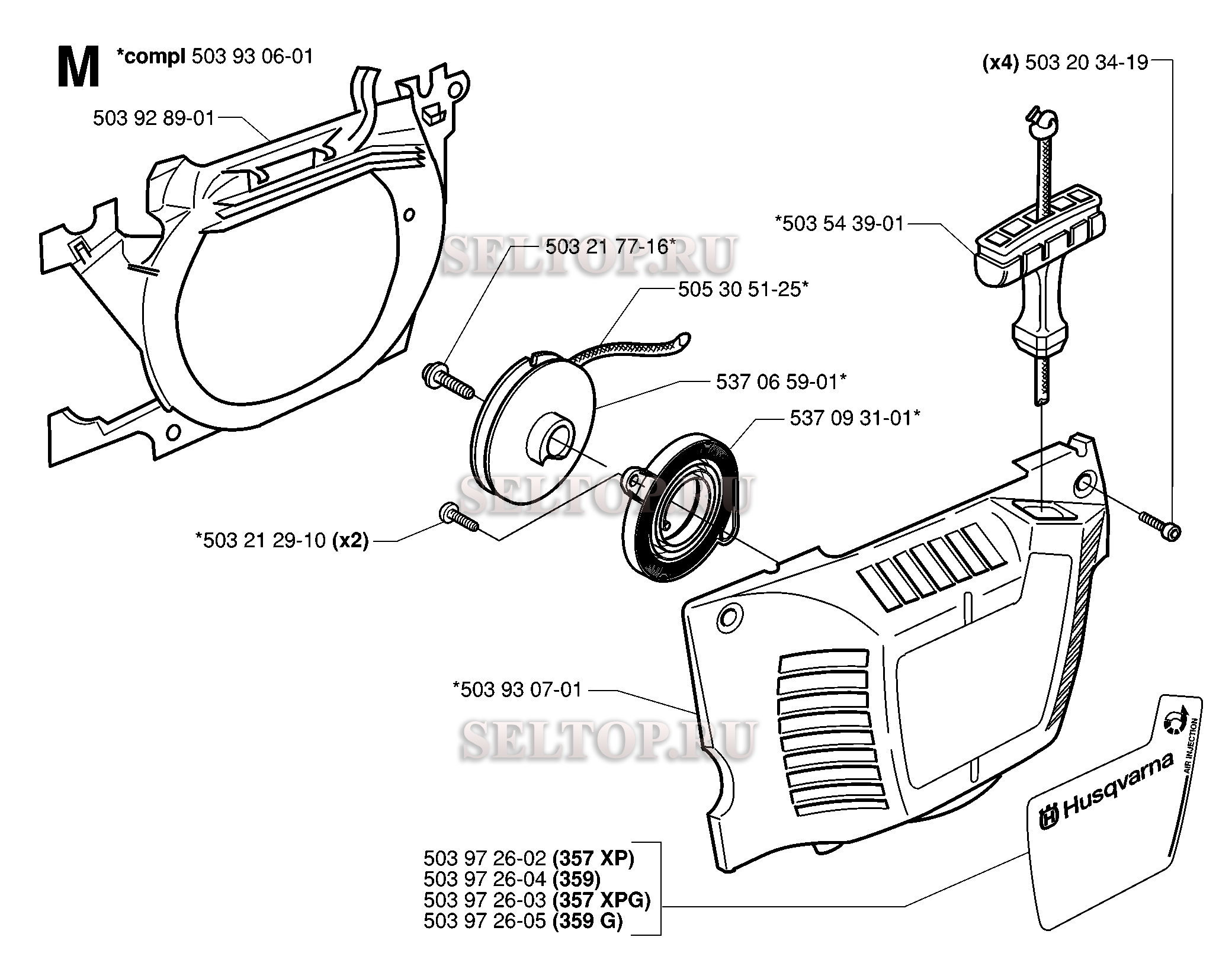 Husqvarna 357xp схема