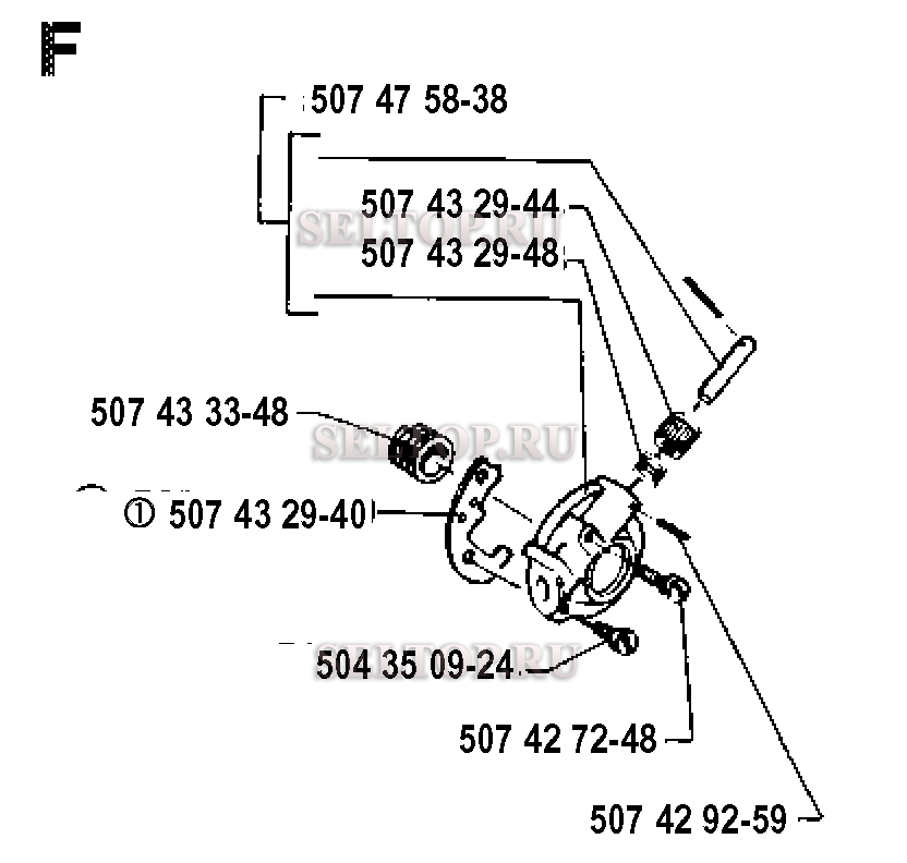 Сцепление, масляный насос для бензопилы Husqvarna 35 (с 1990-06)