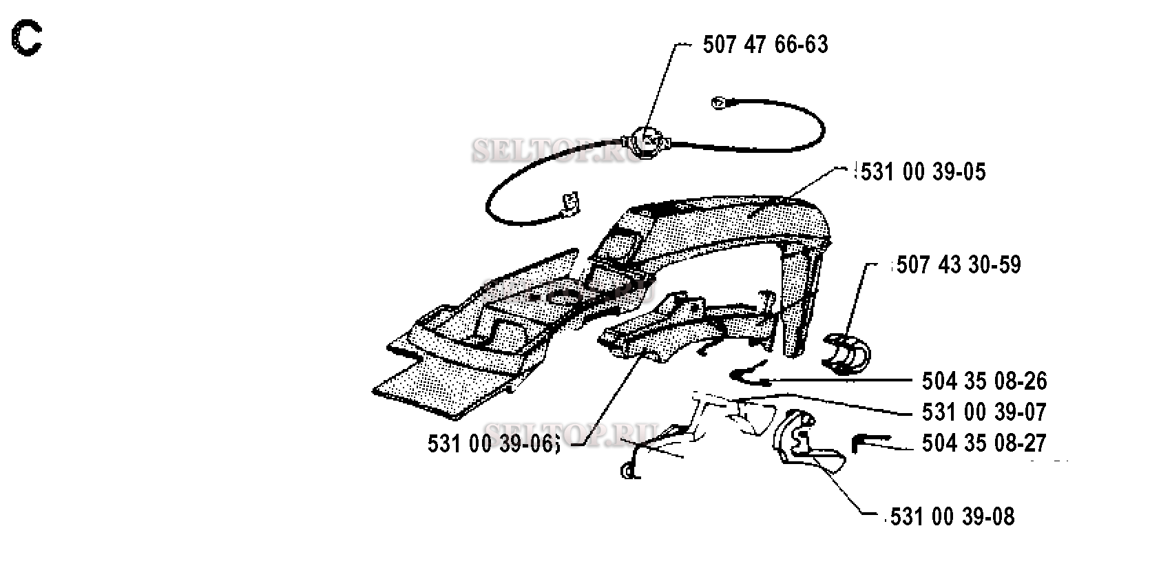 Ручка для бензопилы Husqvarna 35 (с 1990-06)