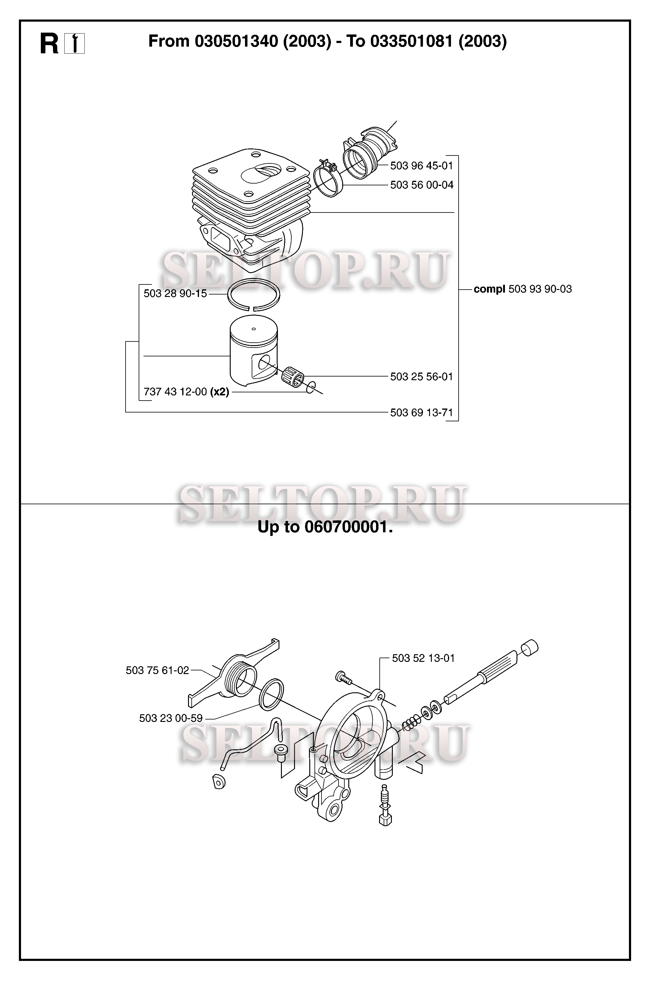 Комплект улучшения для бензопилы Husqvarna 365 SPECIAL EPA (с 2007-03)