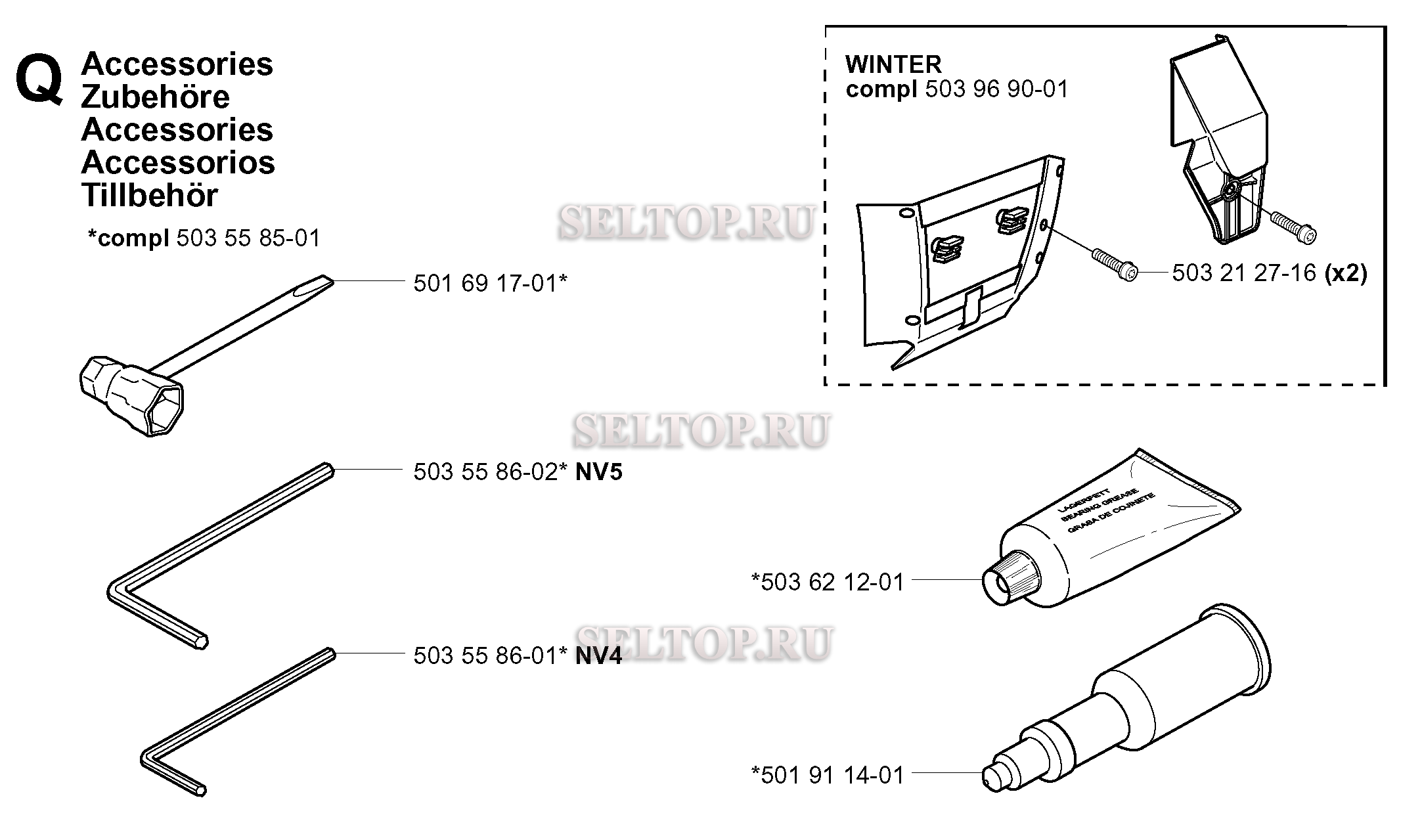 Аксессуары для бензопилы Husqvarna 365 SPECIAL (с 2002-01)