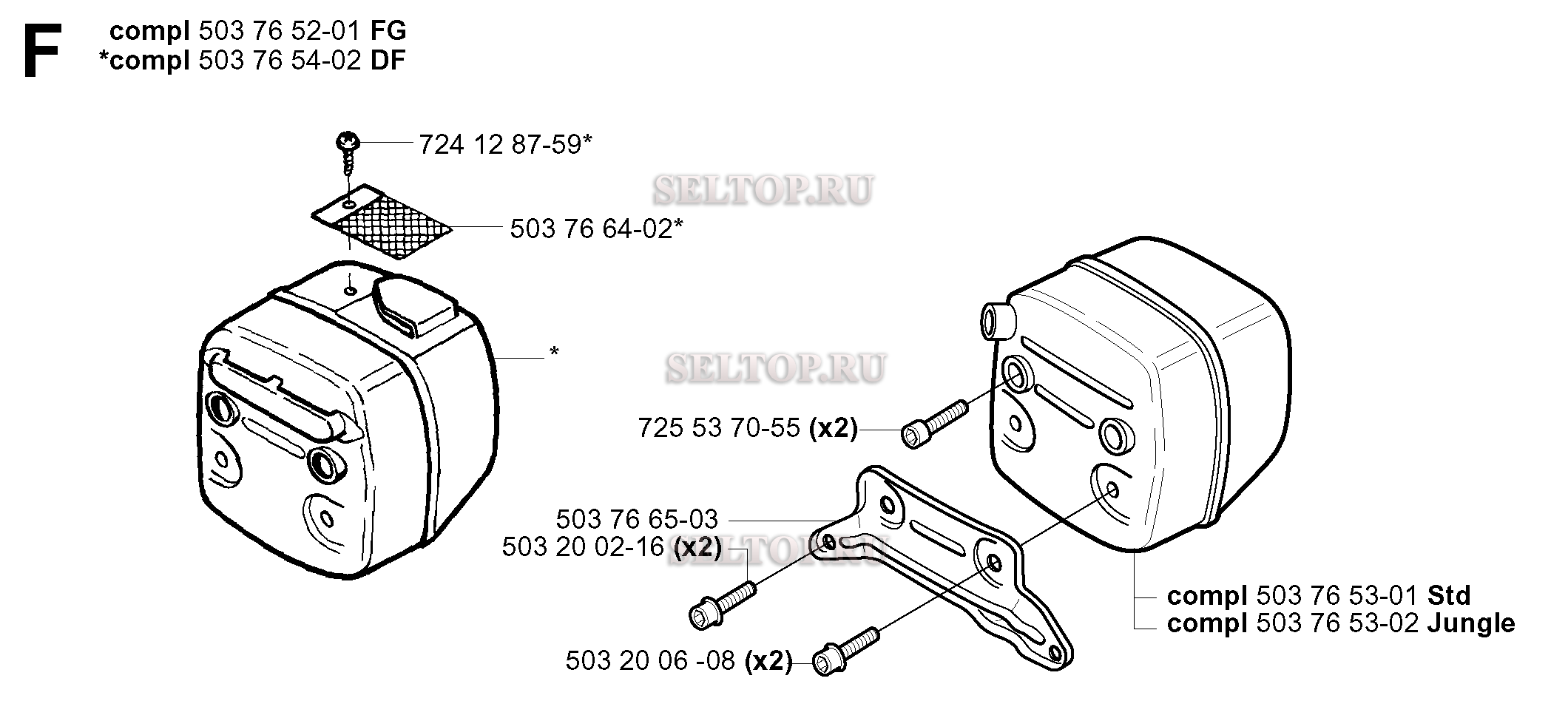 Глушитель для бензопилы Husqvarna 365 SPECIAL (с 2002-01)
