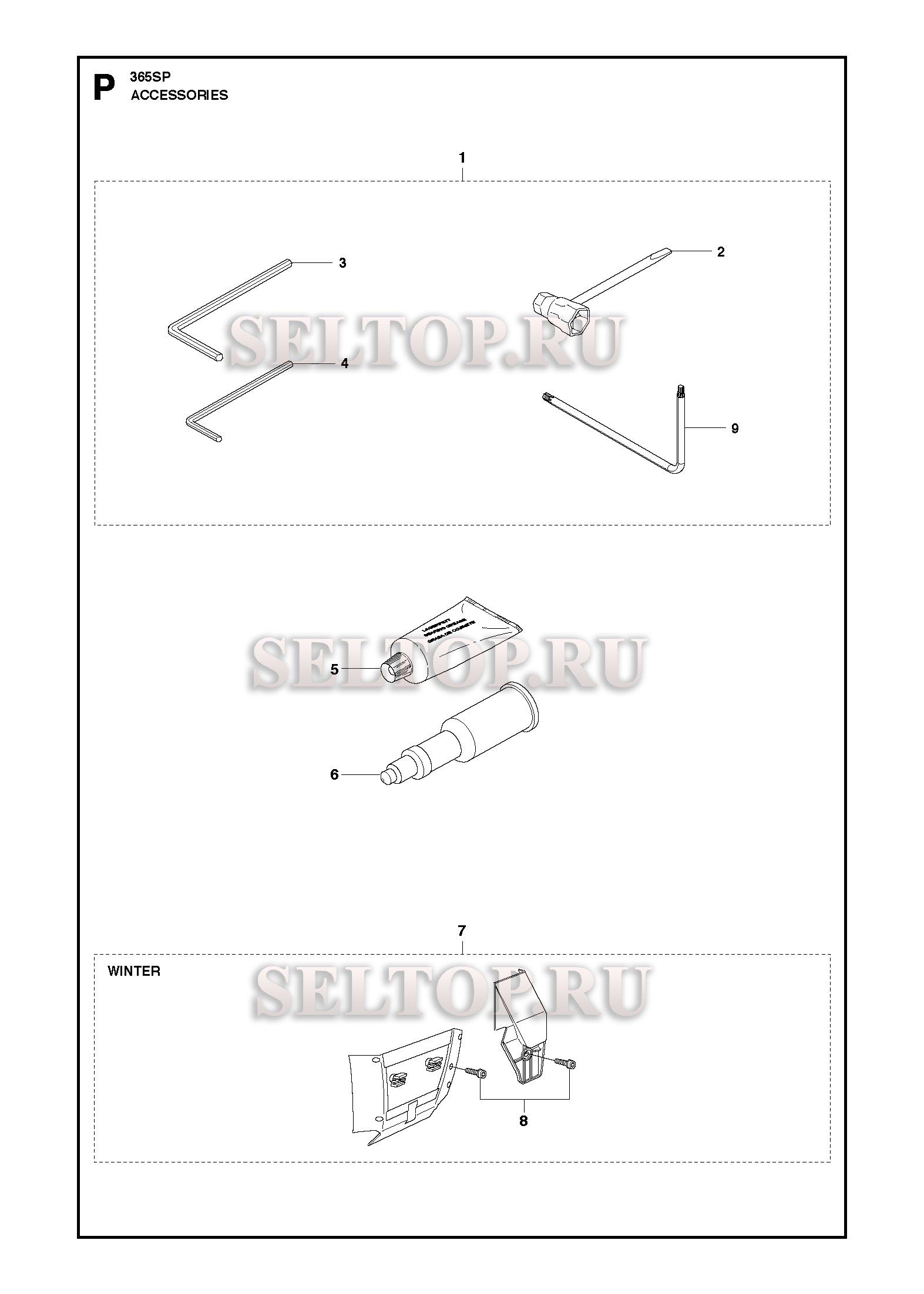 Аксессуары для бензопилы Husqvarna 365 SP (с 2017-06)