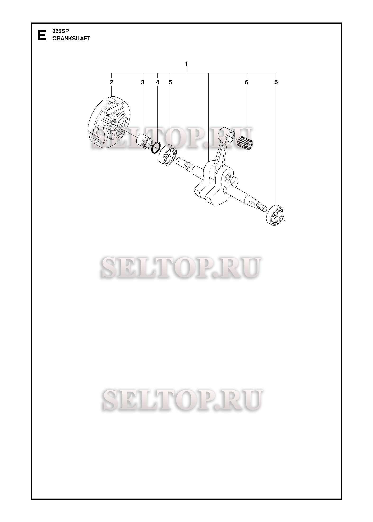 Коленвал для бензопилы Husqvarna 365 SP (с 2017-06)
