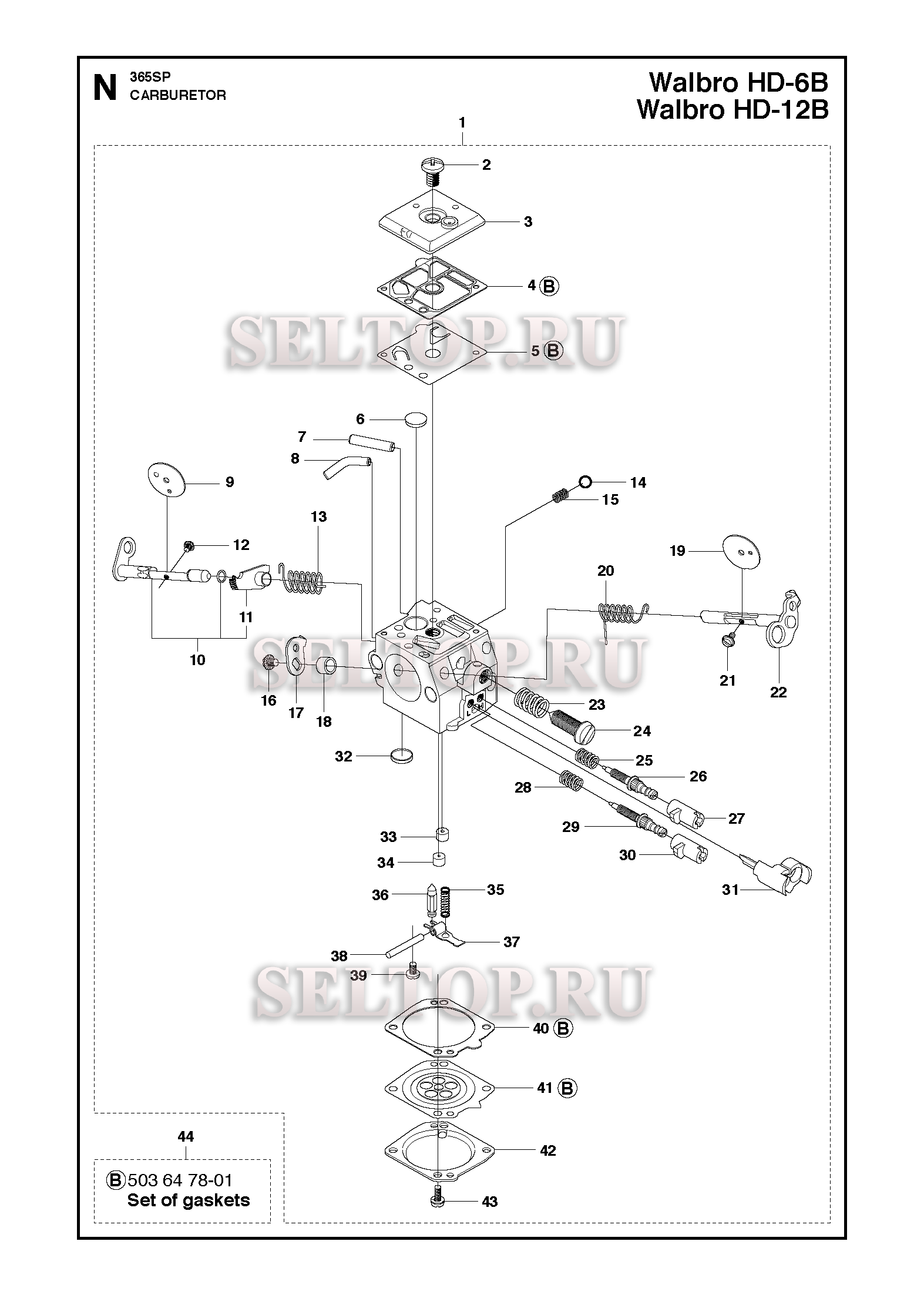 Карбюратор для бензопилы Husqvarna 365 SP (с 2017-10)