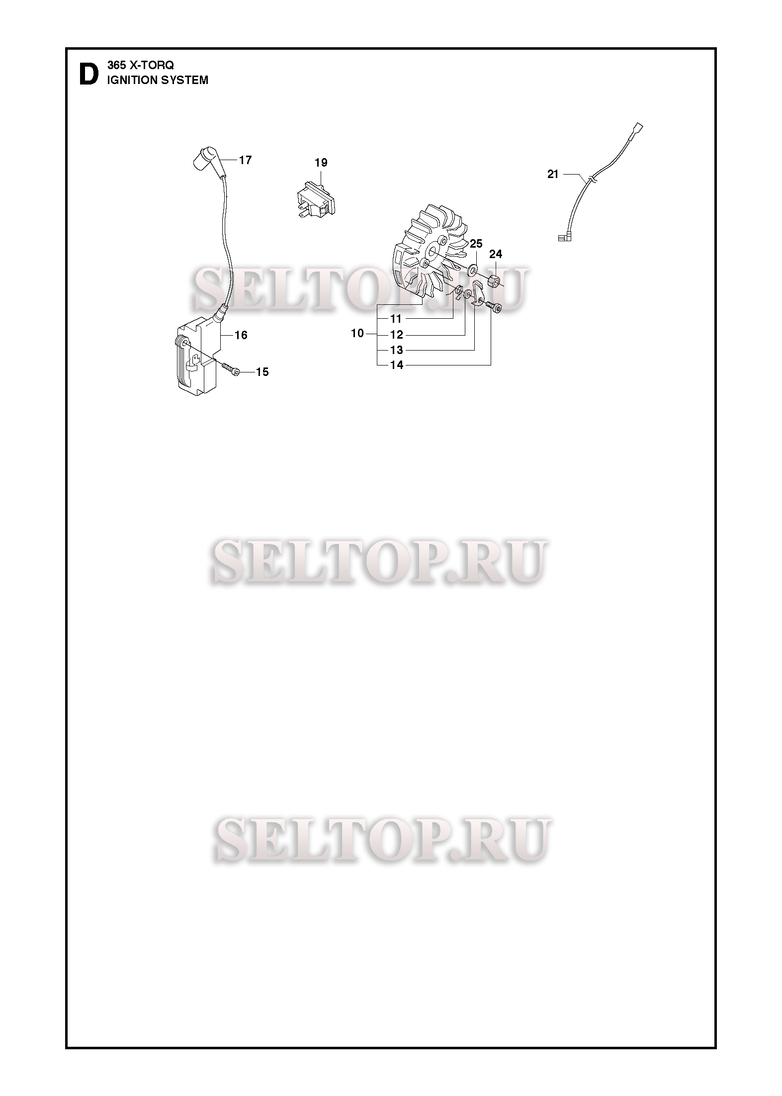 Зажигание для бензопилы Husqvarna 365 X-TORQ (с 2016-09)