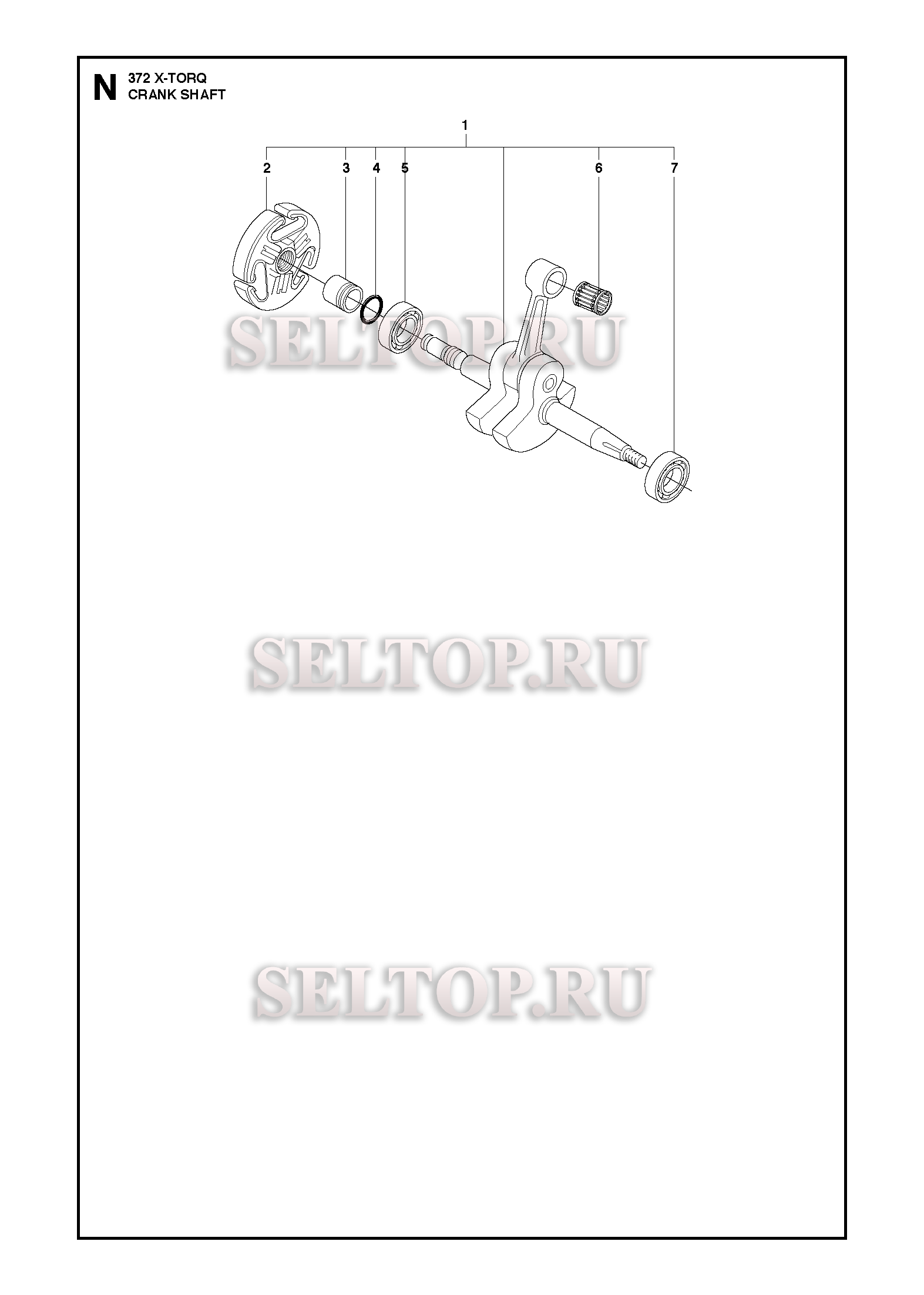 Коленвал для бензопилы Husqvarna 372 XP X-TORQ (с 2017-06)
