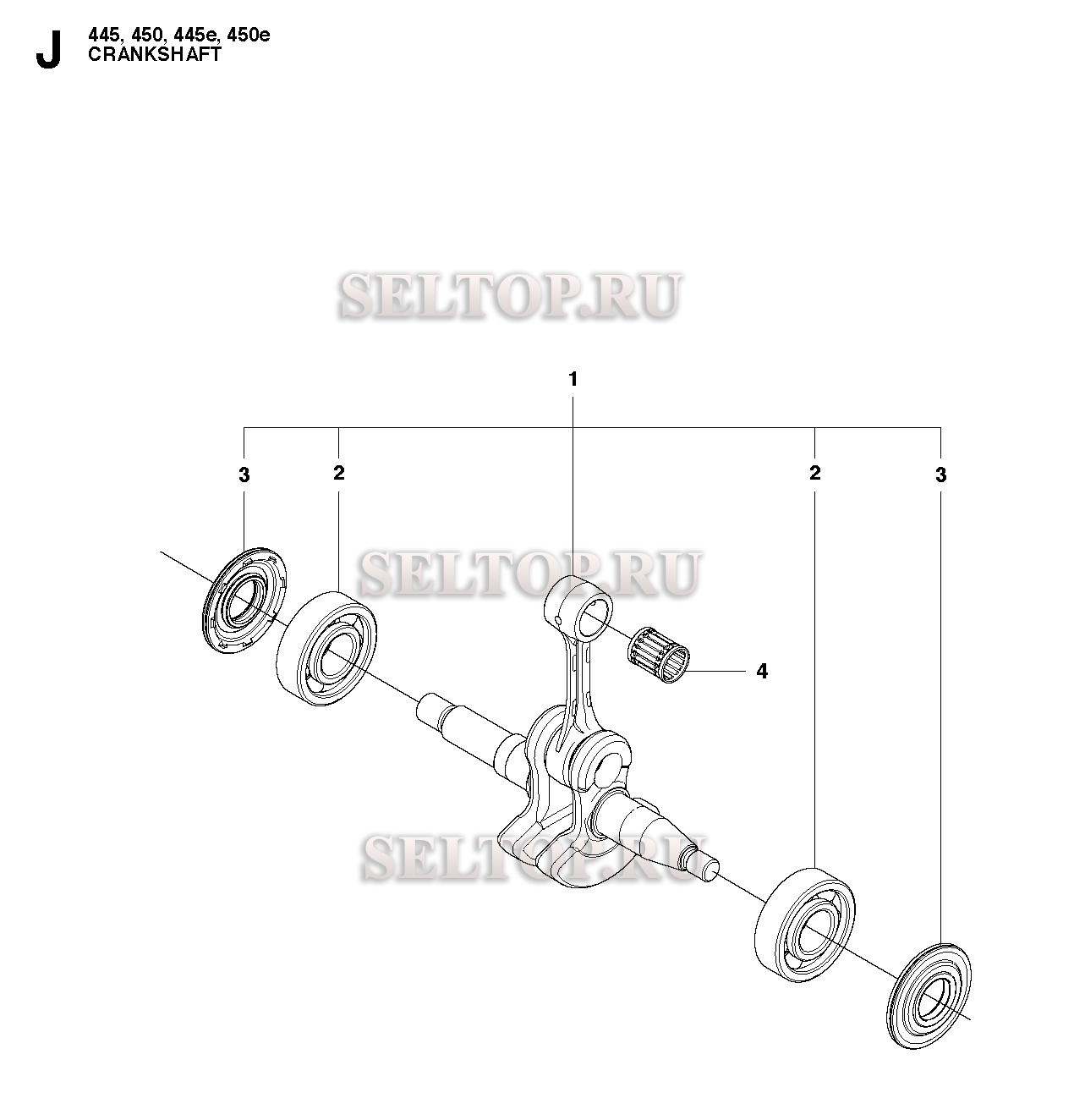 Коленвал для бензопилы Husqvarna 450 E (с 2010-09)