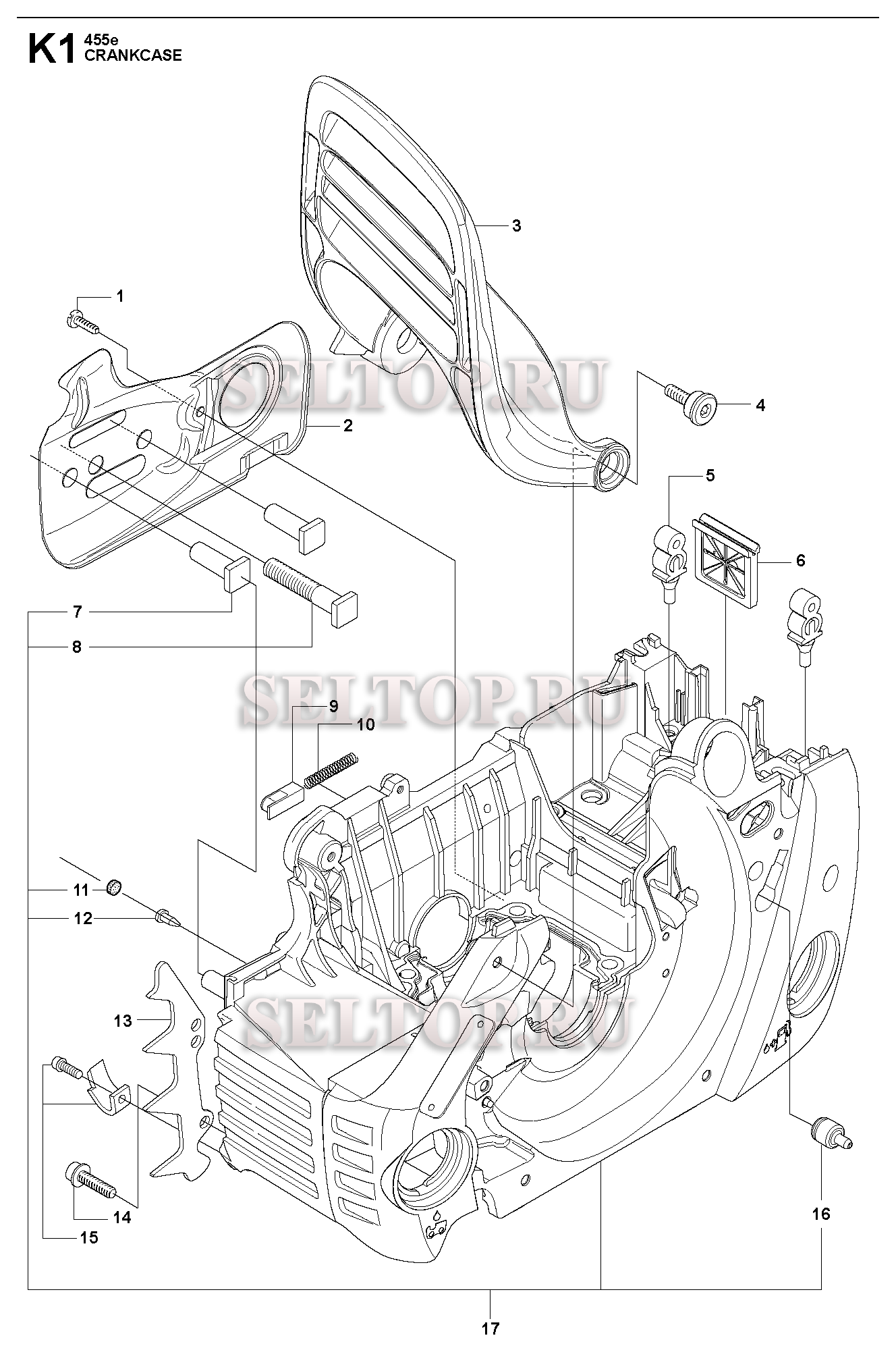 Картер для бензопилы Husqvarna 455 E