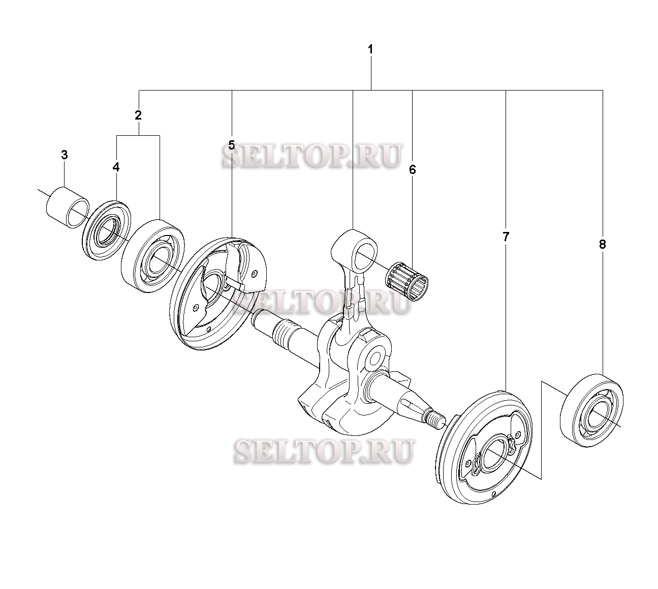 Коленвал для бензопилы Husqvarna 570 AutoTune (с 2010-11)