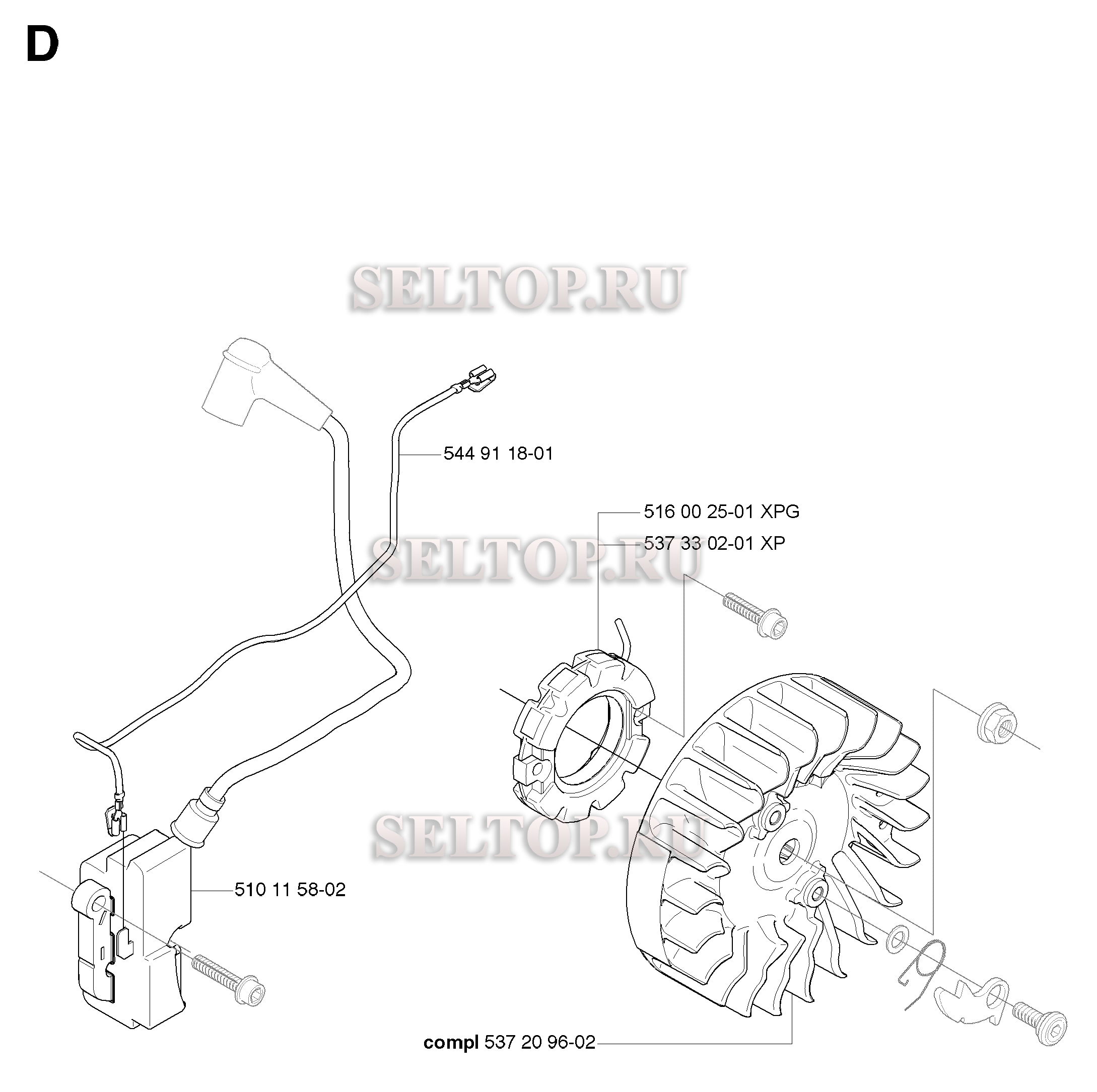 Зажигание для бензопилы Husqvarna 576 XP AUTOTUNE (с 2009-02)