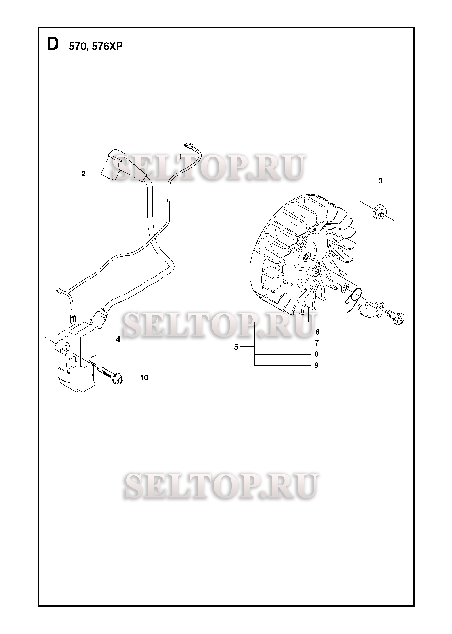 Зажигание для бензопилы Husqvarna 576 XP (с 2009-01)