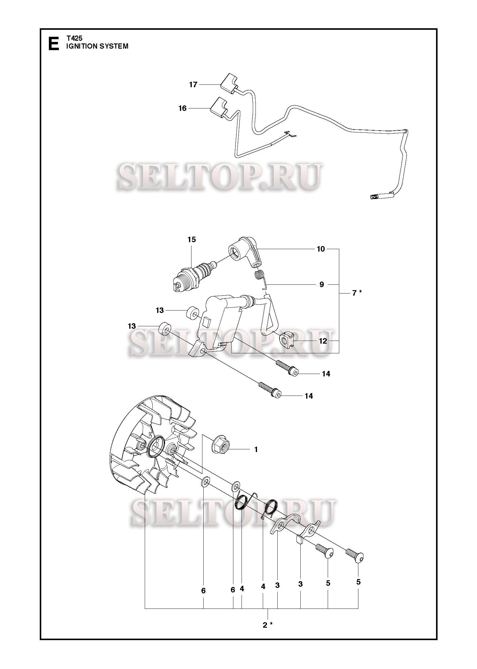 Зажигание для бензопилы Husqvarna T425 (с 2008-01)