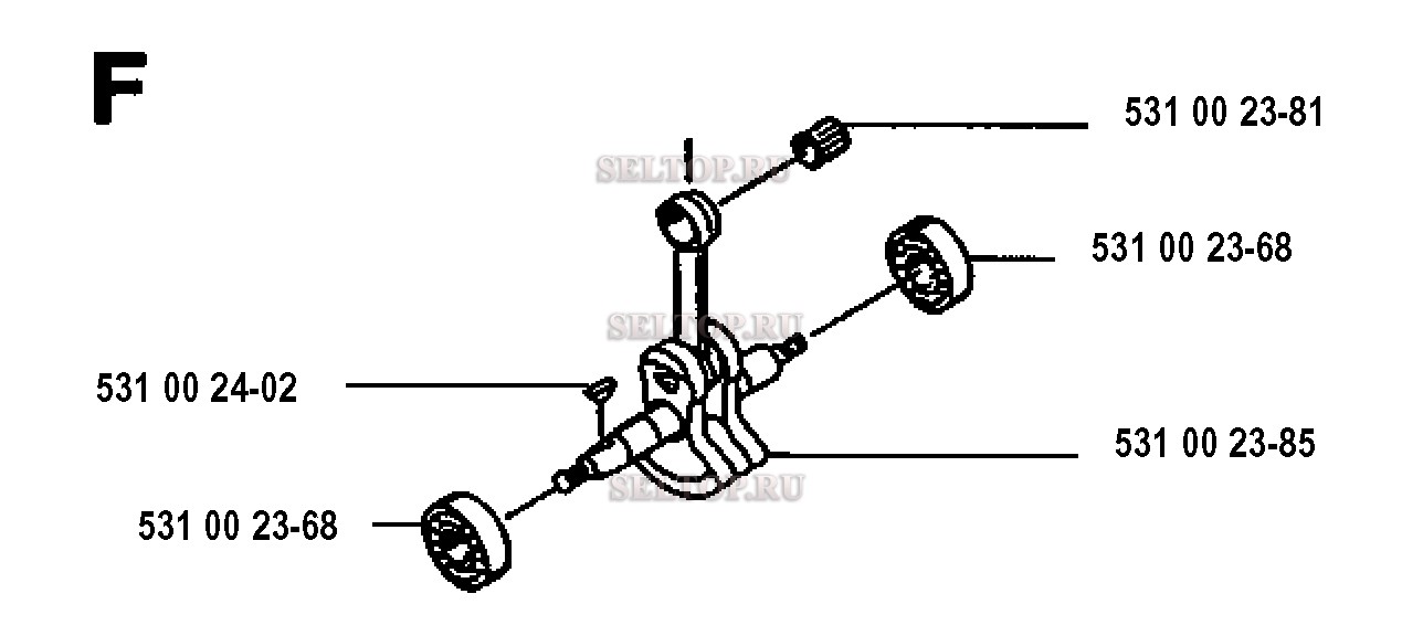 Коленвал для триммера Husqvarna 125 E (с 1993-04)