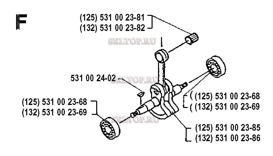 Коленвал для триммера Husqvarna 132 LD (с 1992-01)