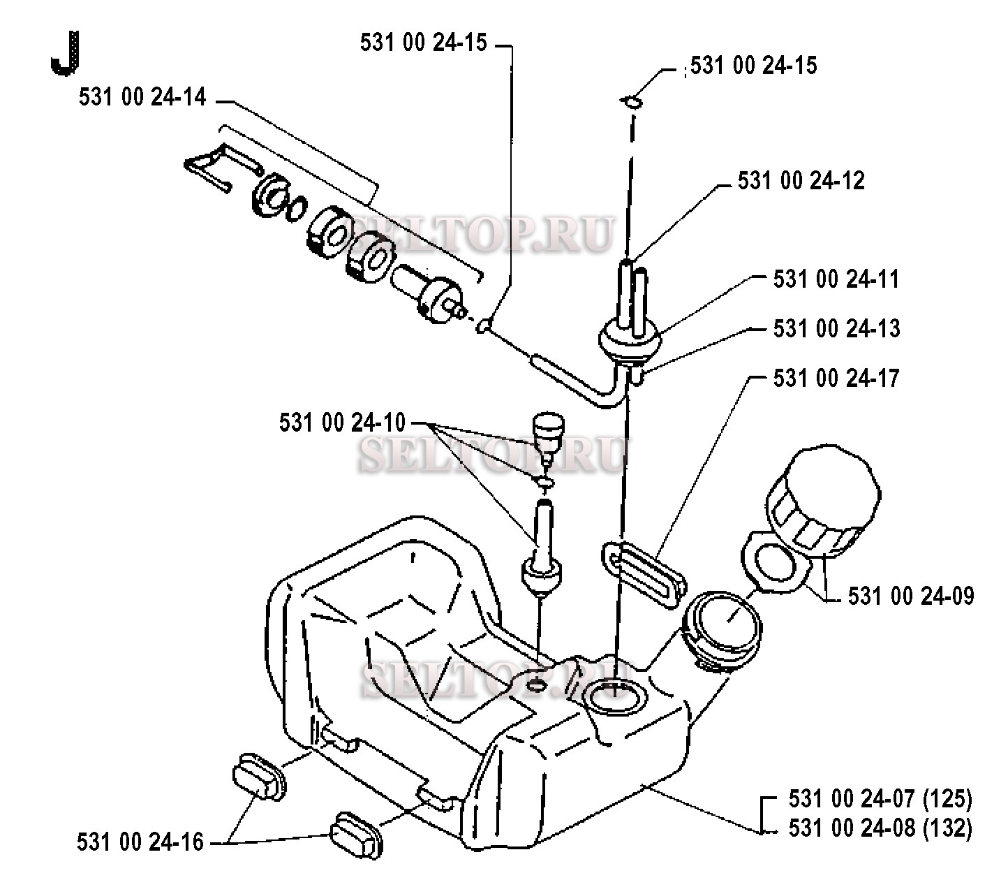 Топливный бак для триммера Husqvarna 132 LD (с 1992-01)