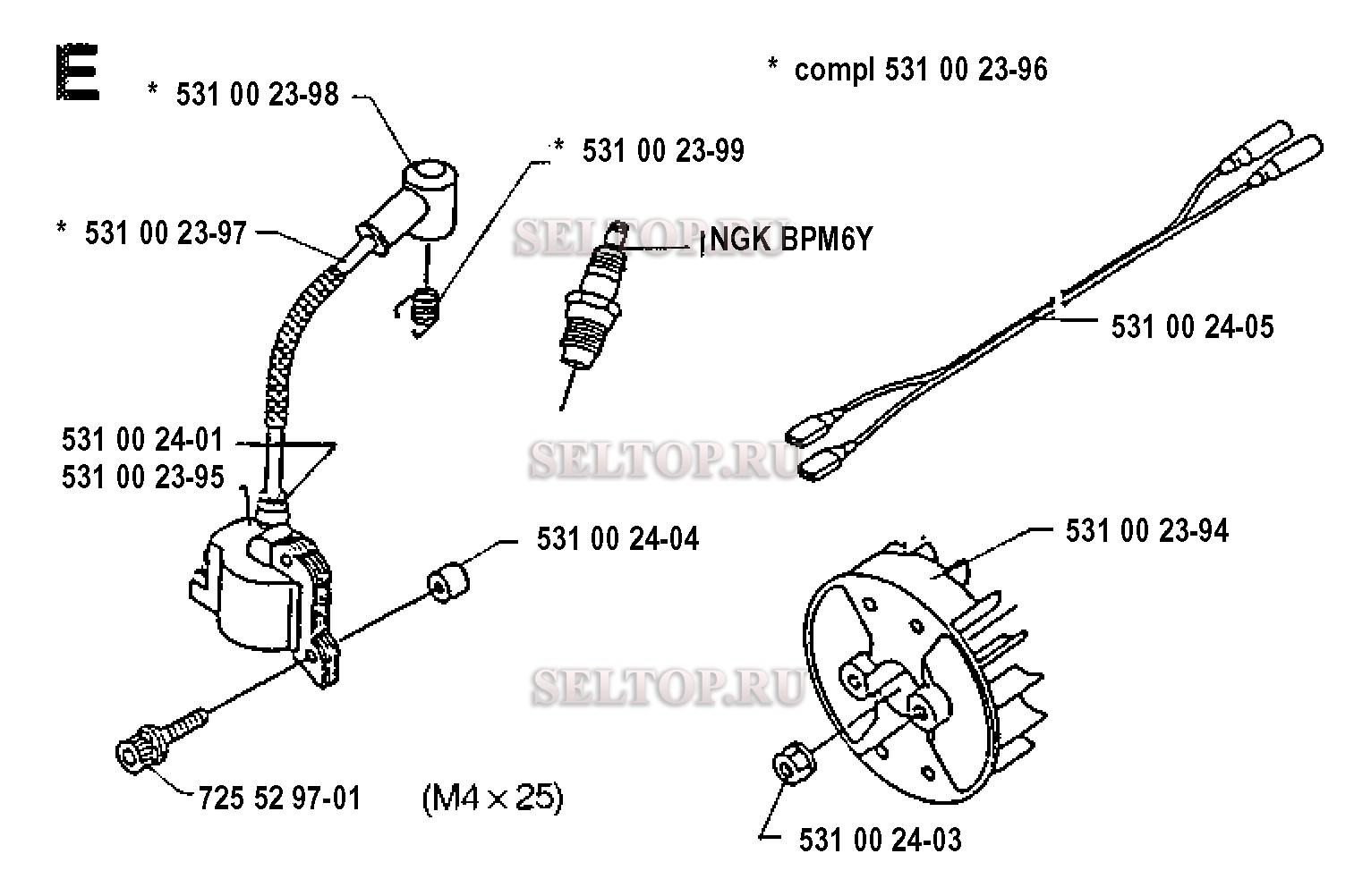 Зажигание для триммера Husqvarna 132 LD (с 1992-01)