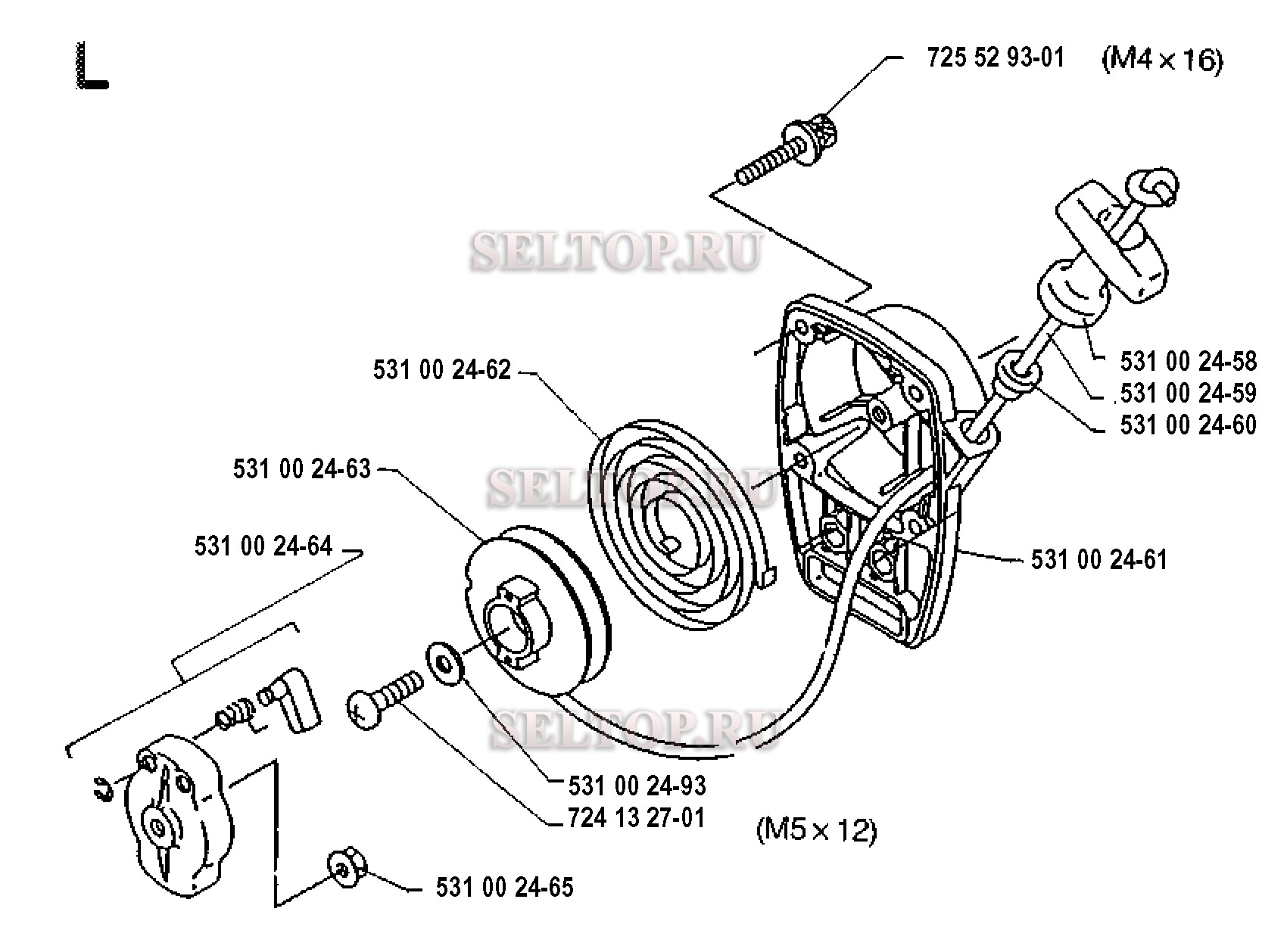 Стартер для триммера Husqvarna 132 LD (с 1992-01)
