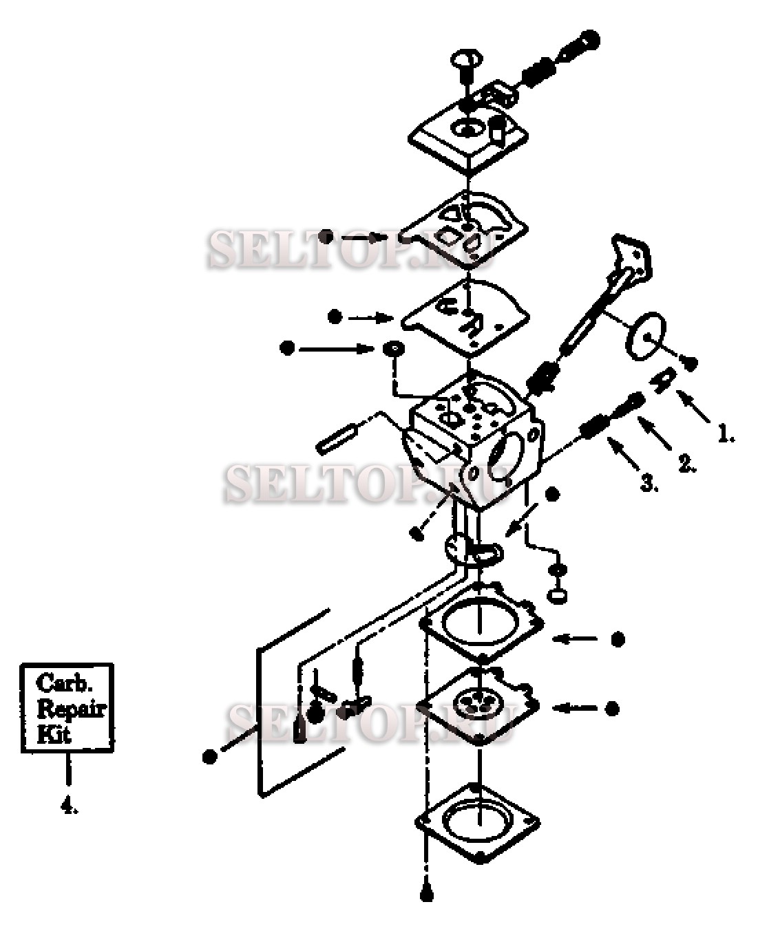 Запчасти карбюратора для триммера Husqvarna 21 LCN (с 1994-12)