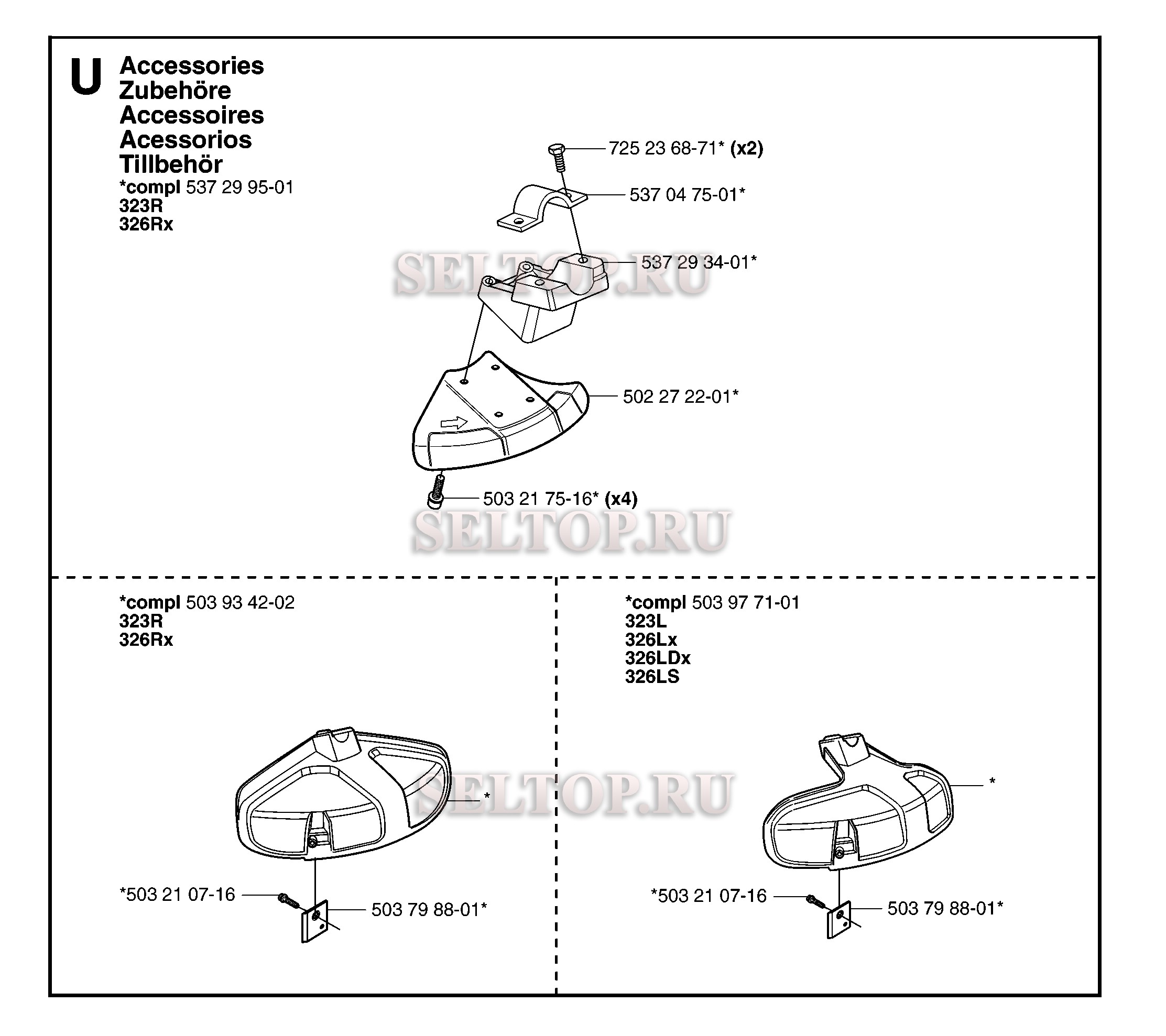 Аксессуары для триммера Husqvarna 323 L (с 2007-01)